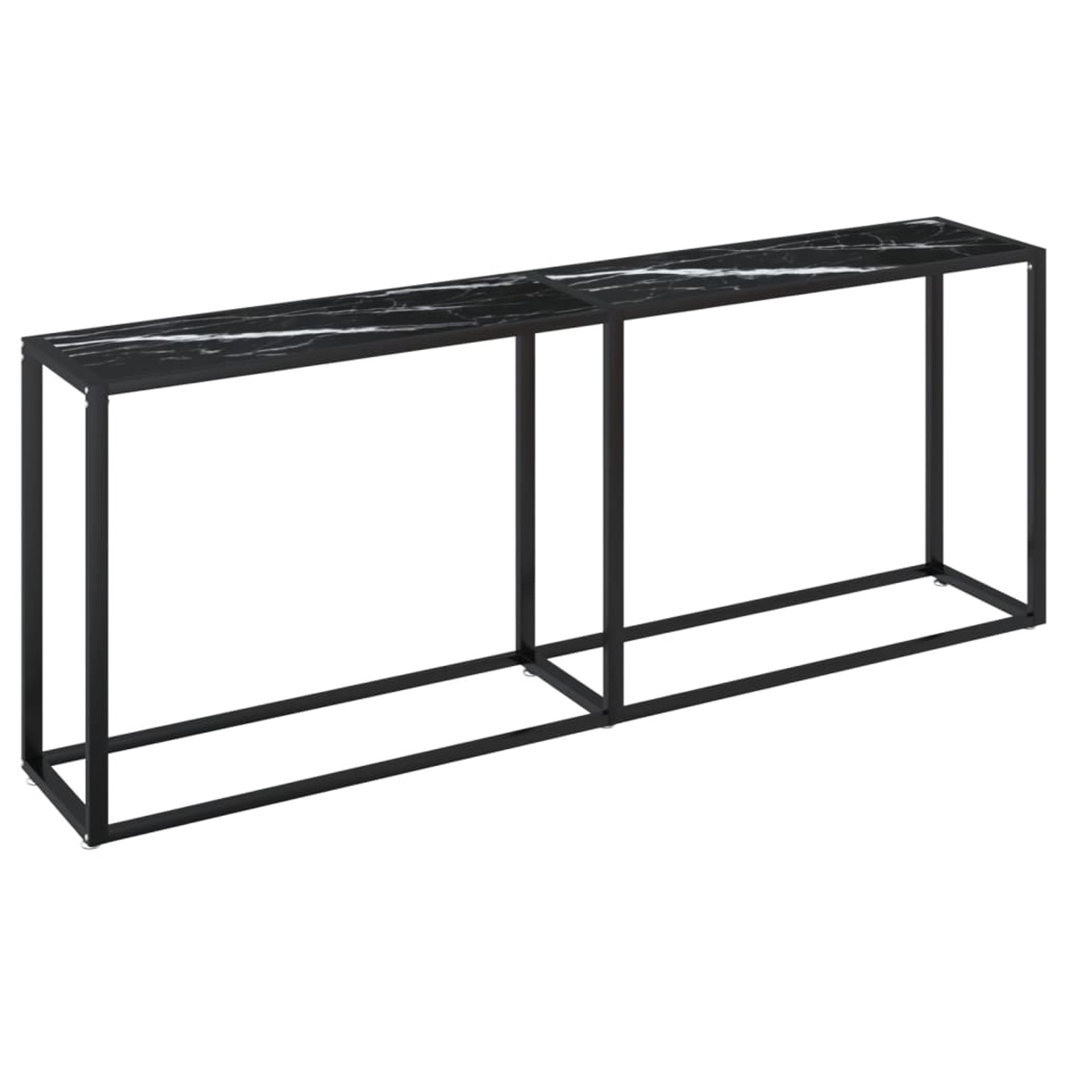 vidaXL Konsolentisch Schwarz Marmor-Optik 200x35x75,5 cm Hartglas günstig online kaufen