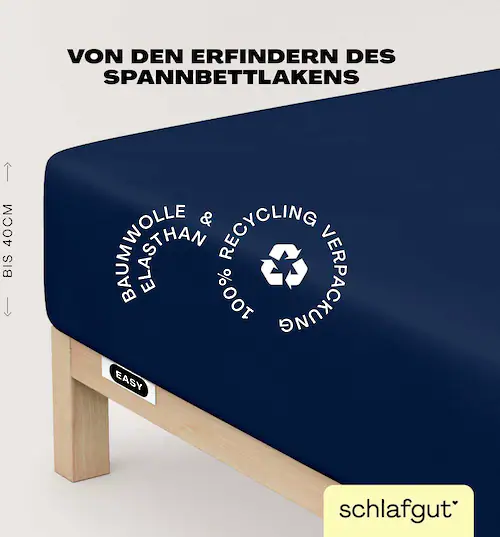 Schlafgut Spannbettlaken »EASY Jersey Elasthan Boxspring«, MADE IN GREEN by günstig online kaufen