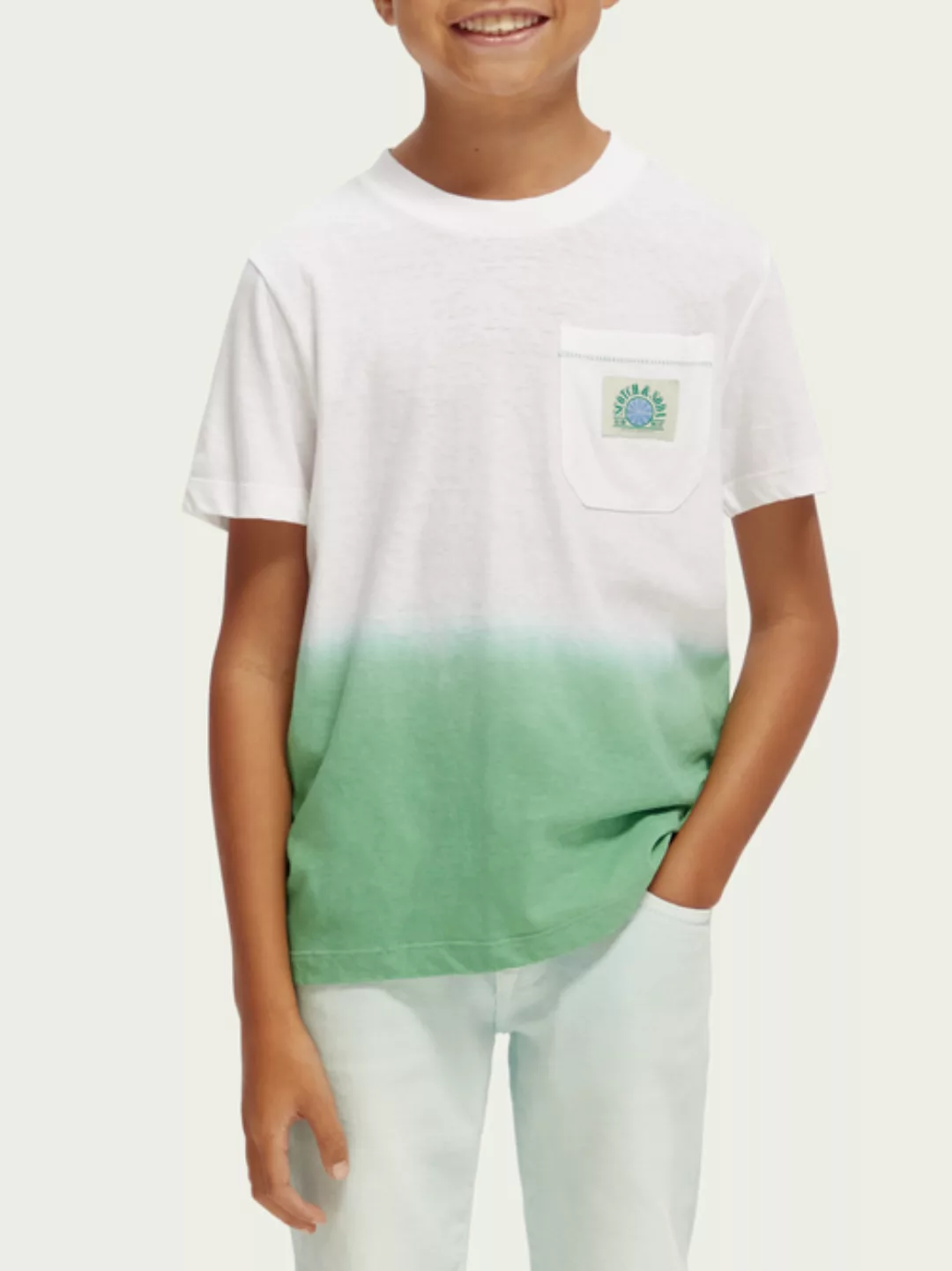 Scotch & Soda Relaxed Fit T-Shirt mit Tasche und „Dip-Dye“-Design günstig online kaufen