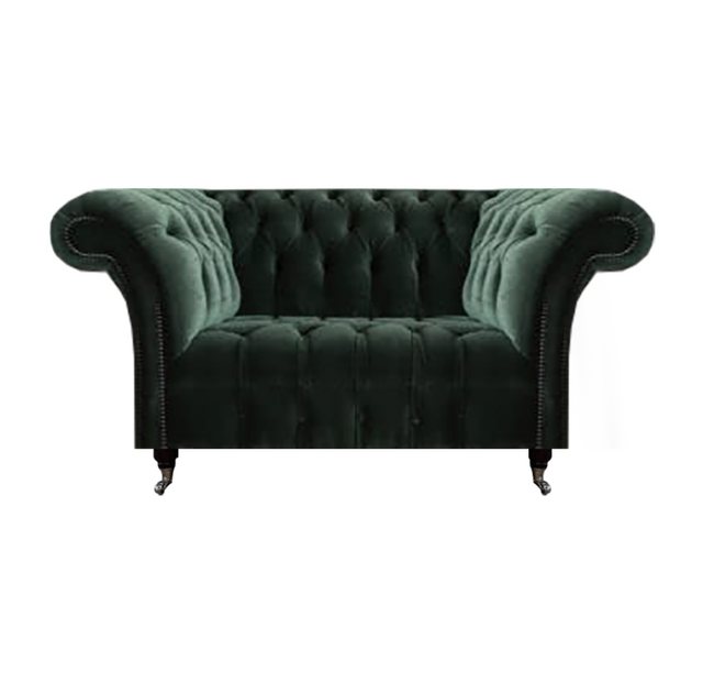JVmoebel Chesterfield-Sofa Luxus Schwarz Zweisitzer Sofa Couch Wohnzimmer P günstig online kaufen