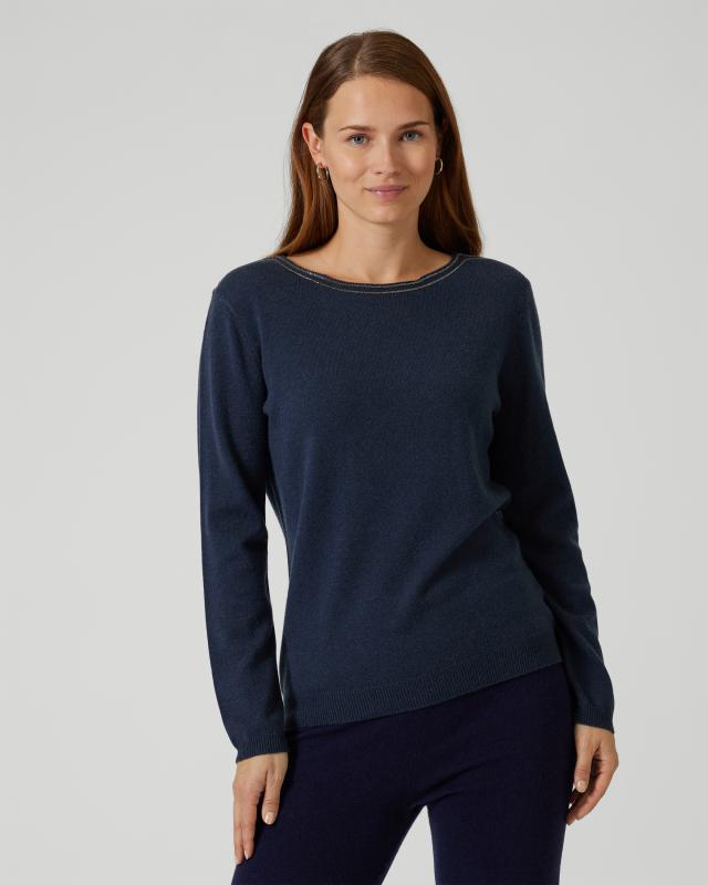 My Cashmere Moments Cashmere Blend-Pullover mit Kette günstig online kaufen