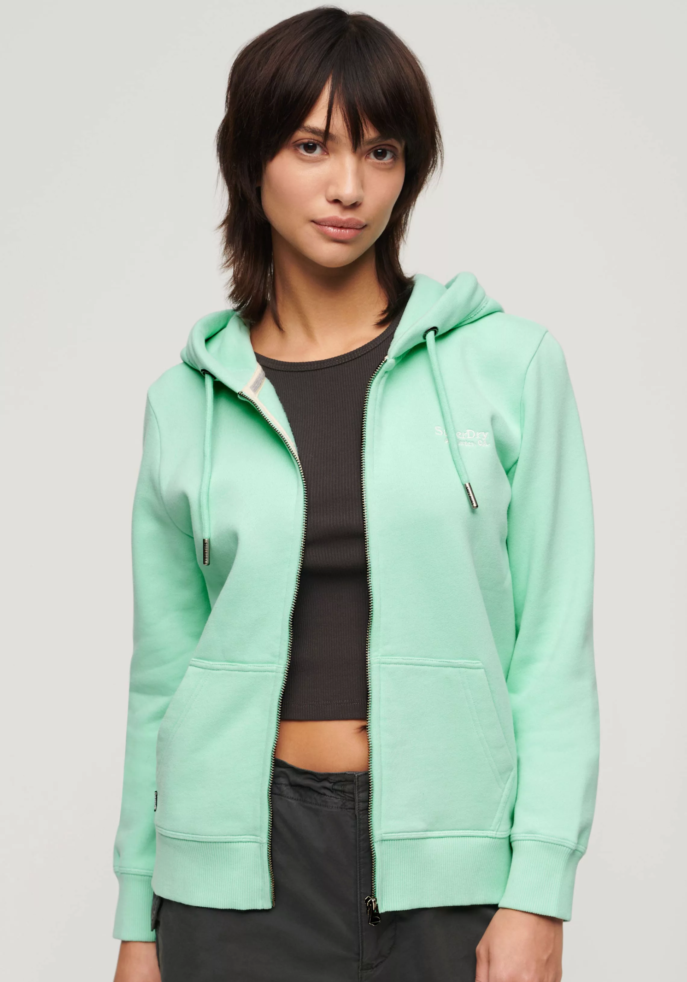 Superdry Kapuzensweatjacke "ESSENTIAL LOGO ZIP HOODIE", mit Logostickerei günstig online kaufen