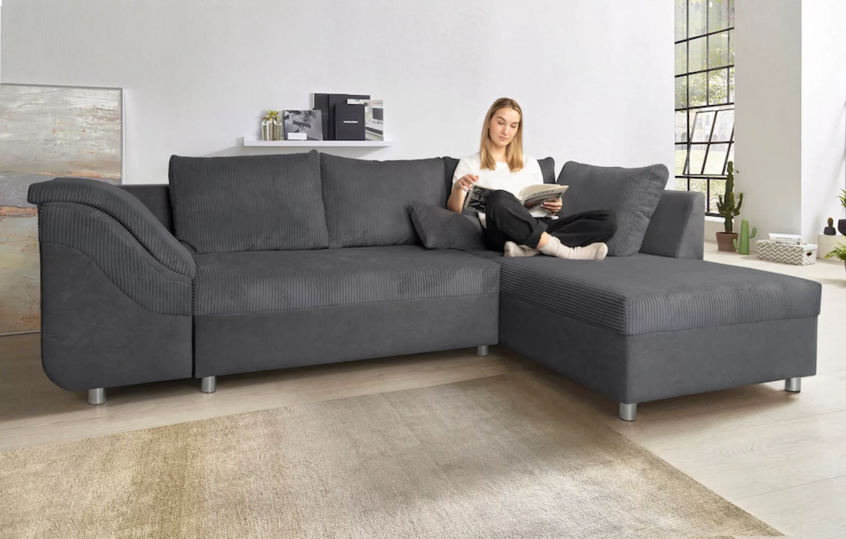 COLLECTION AB Ecksofa Sally L-Form, mit und ohne Bettfunktion, inklusive lo günstig online kaufen