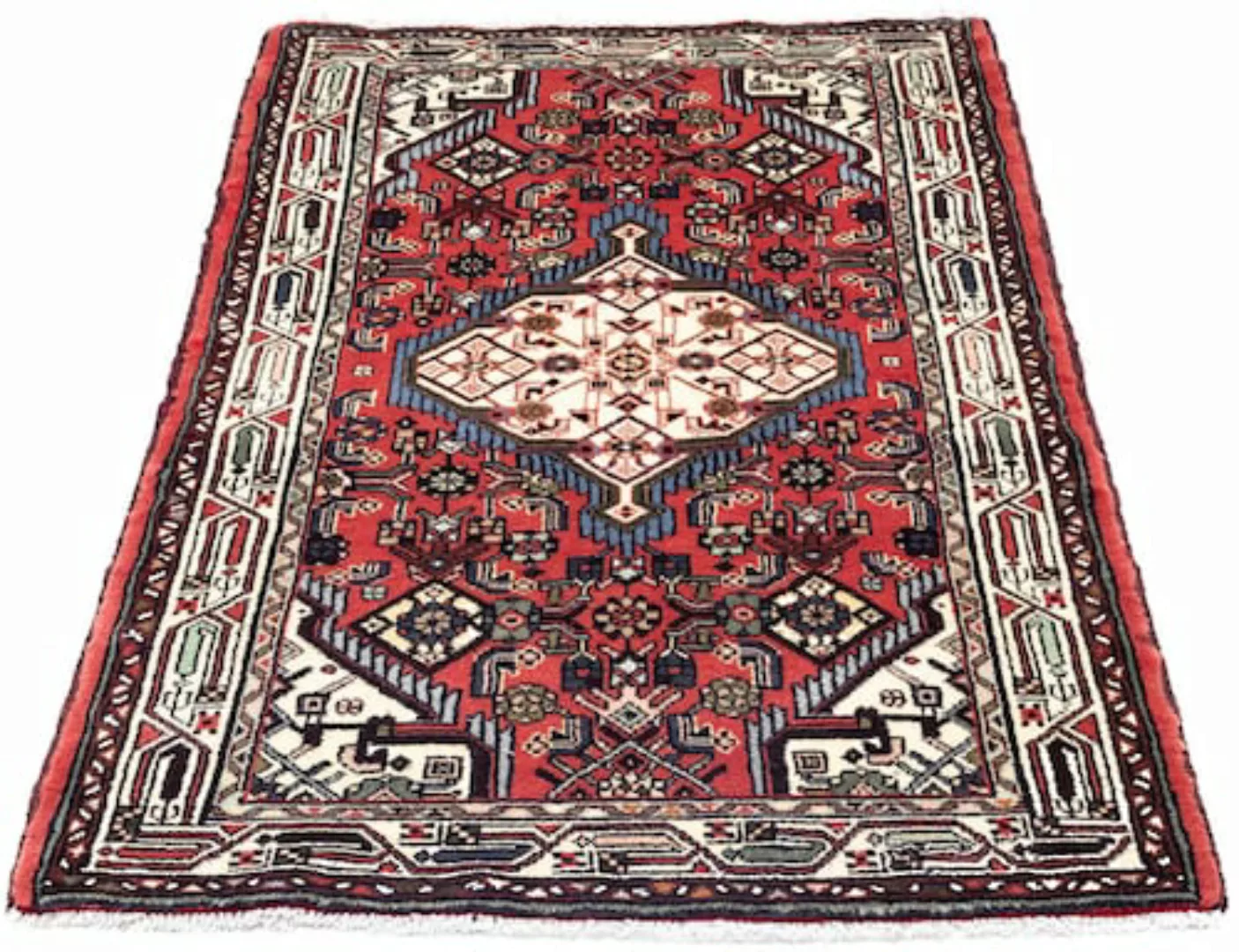 morgenland Wollteppich »Hosseinabad Medaillon Rosso 125 x 80 cm«, rechtecki günstig online kaufen