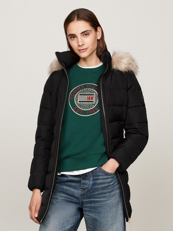 Tommy Hilfiger Steppmantel HERITAGE DOWN TYRA COAT WITH FUR mit Fellimitat günstig online kaufen