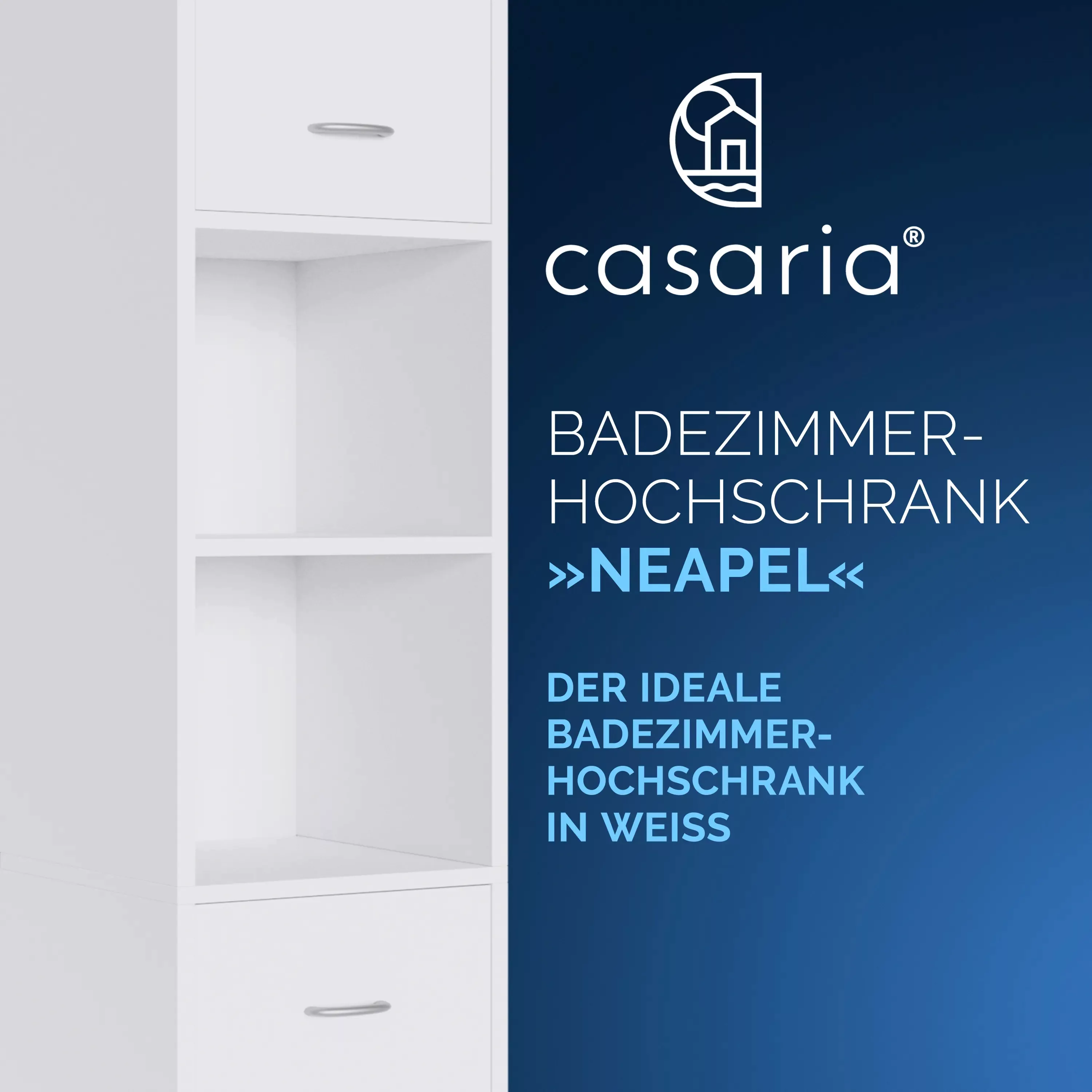 Casaria Hochschrank Neapel Badezimmerhochschrank 30 cm Breit mit 2 Türen Ba günstig online kaufen