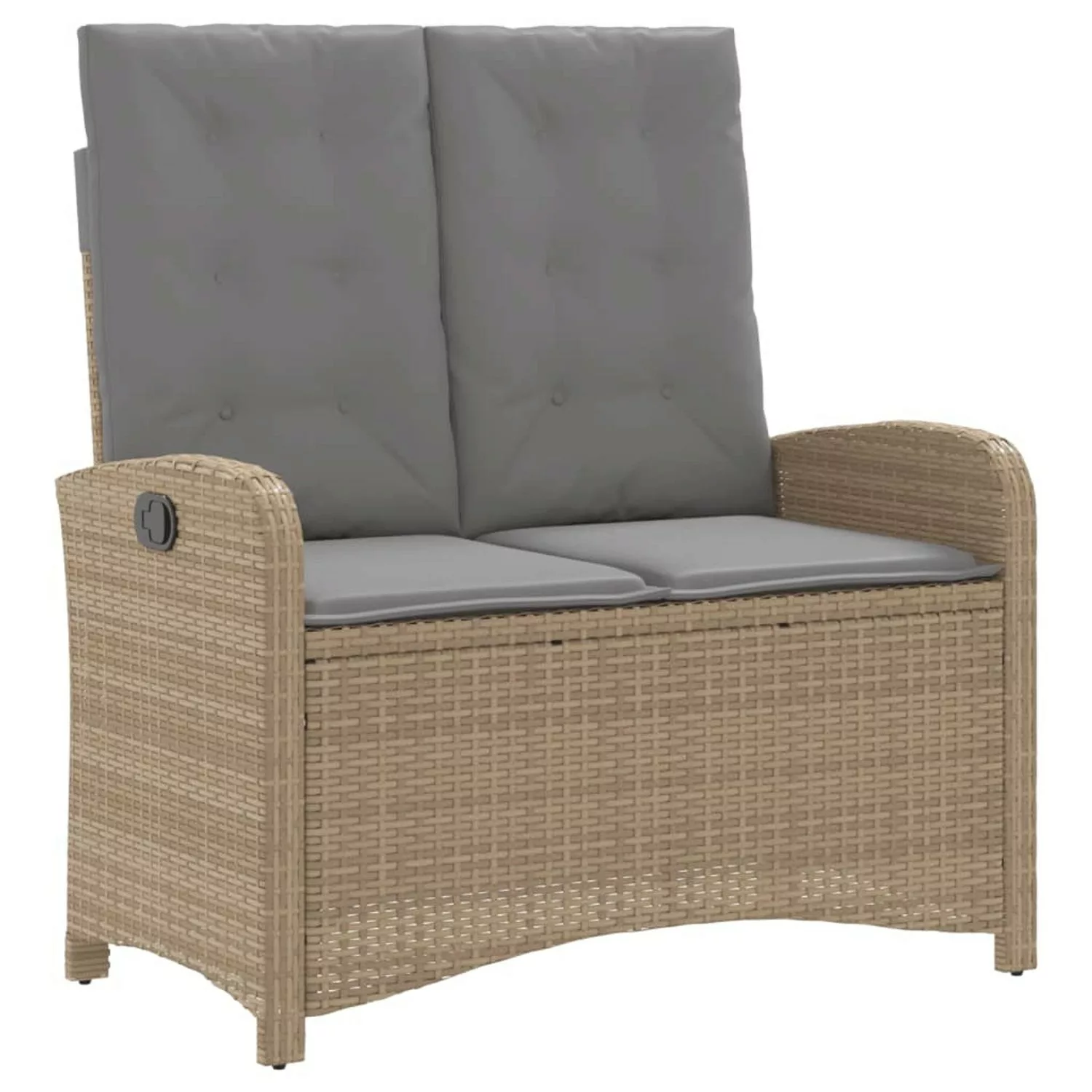 VidaXL Gartenbank Poly Rattan Verstellbar mit Kissen Beige 105 x 59 x 93 cm günstig online kaufen