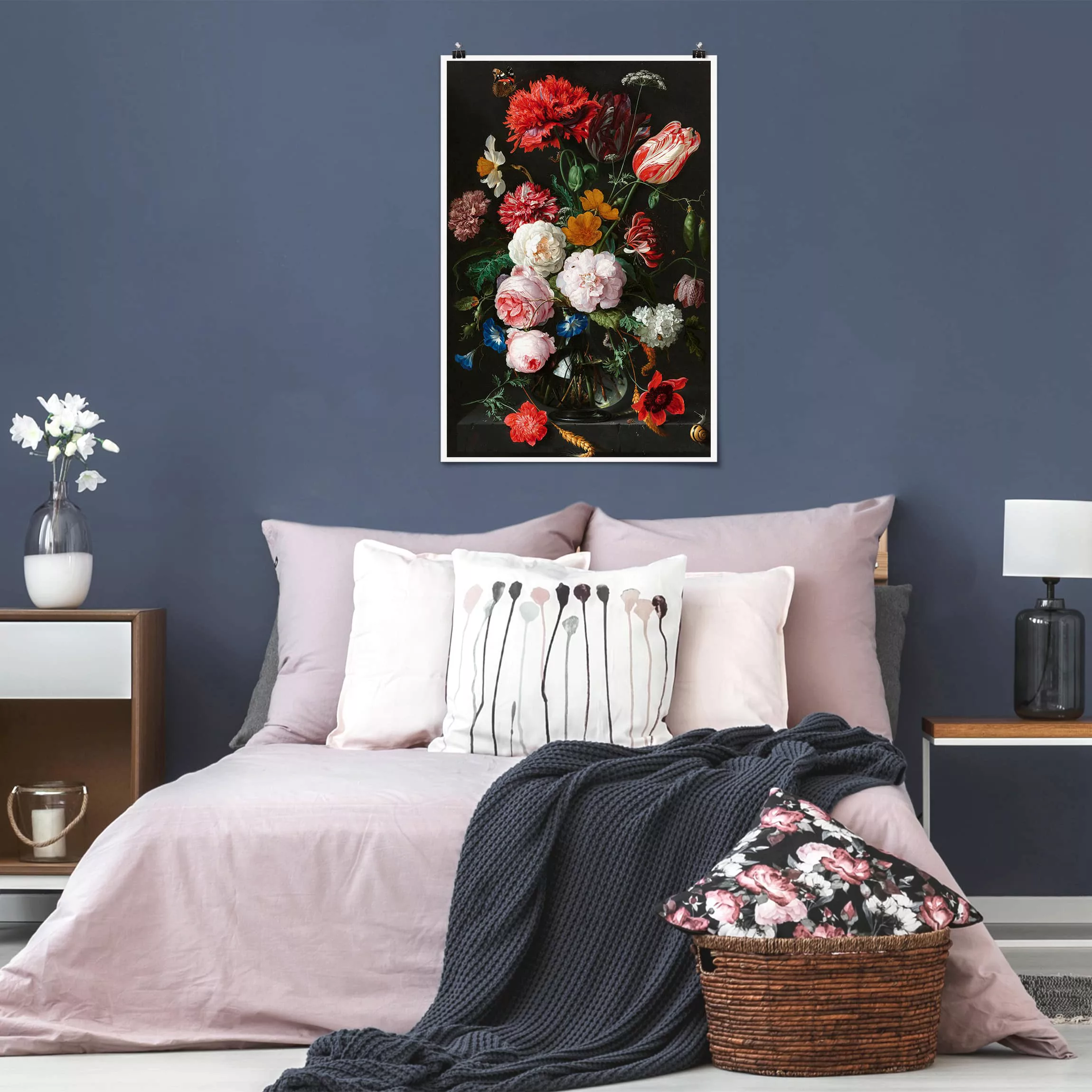 Poster Blumen - Hochformat Jan Davidsz de Heem - Stillleben mit Blumen in e günstig online kaufen