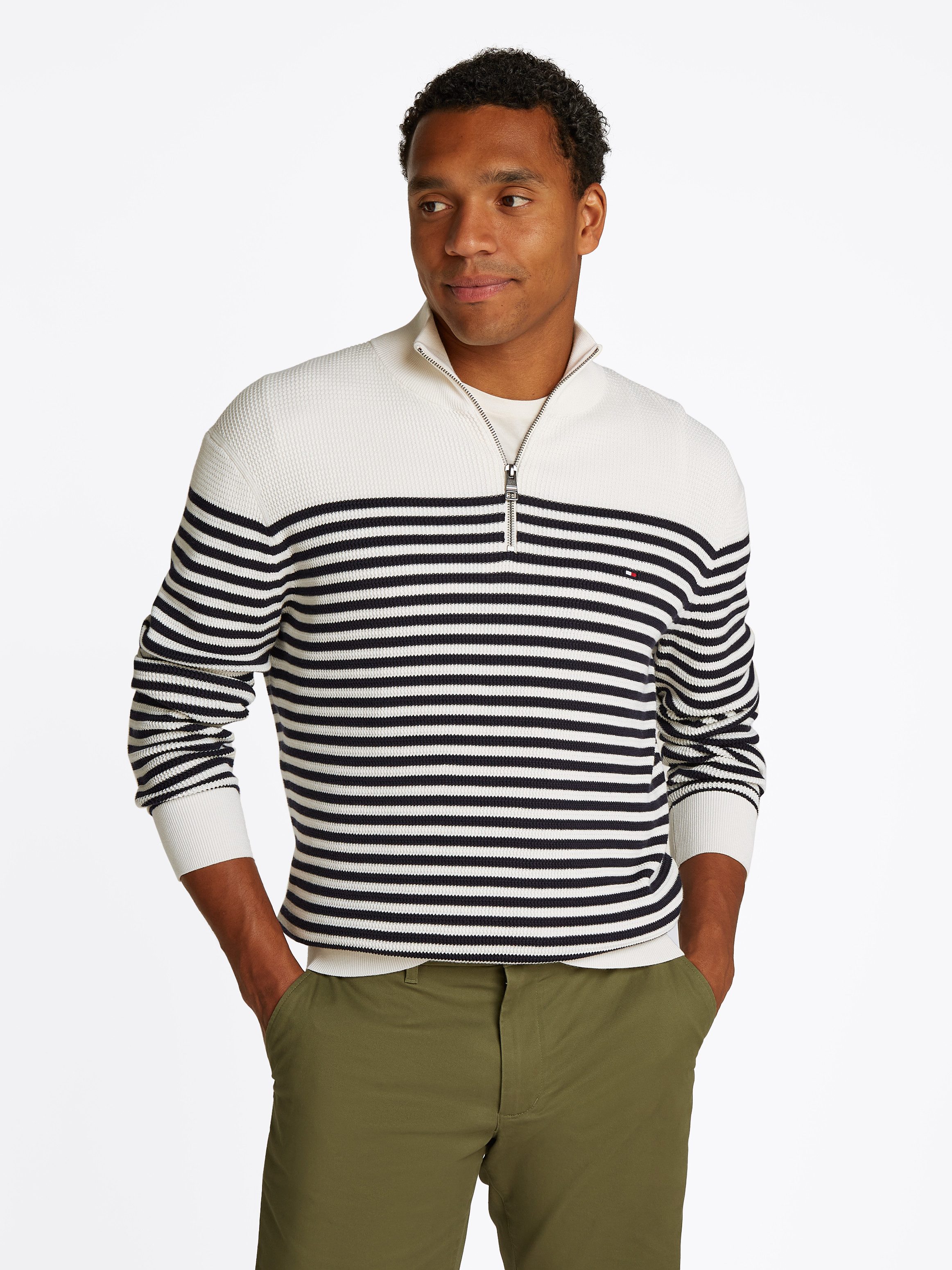 Tommy Hilfiger Troyer RACKING STRUCTURE ZIP günstig online kaufen