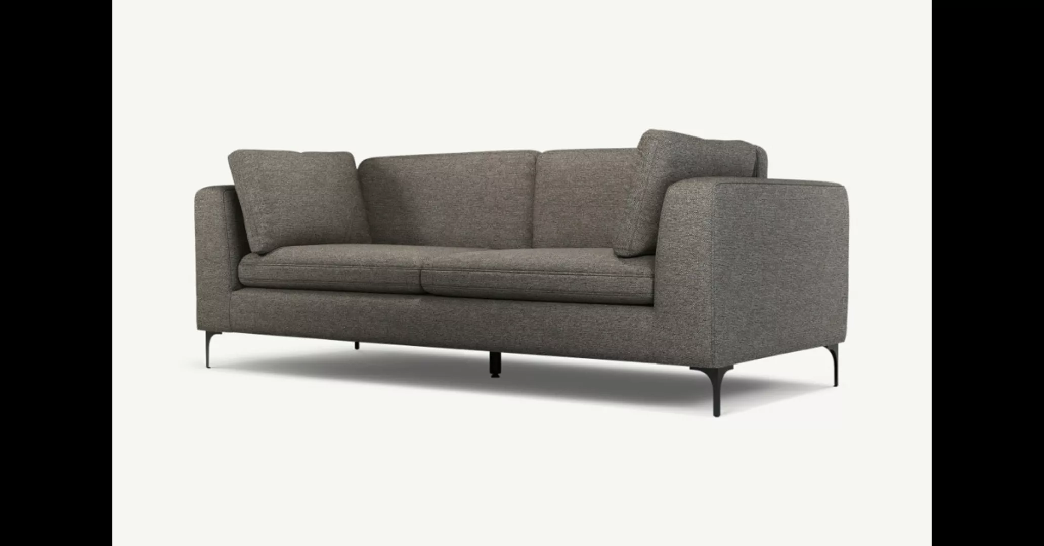 Monterosso 3-Sitzer Sofa, Muenzgrau und Schwarz - MADE.com günstig online kaufen