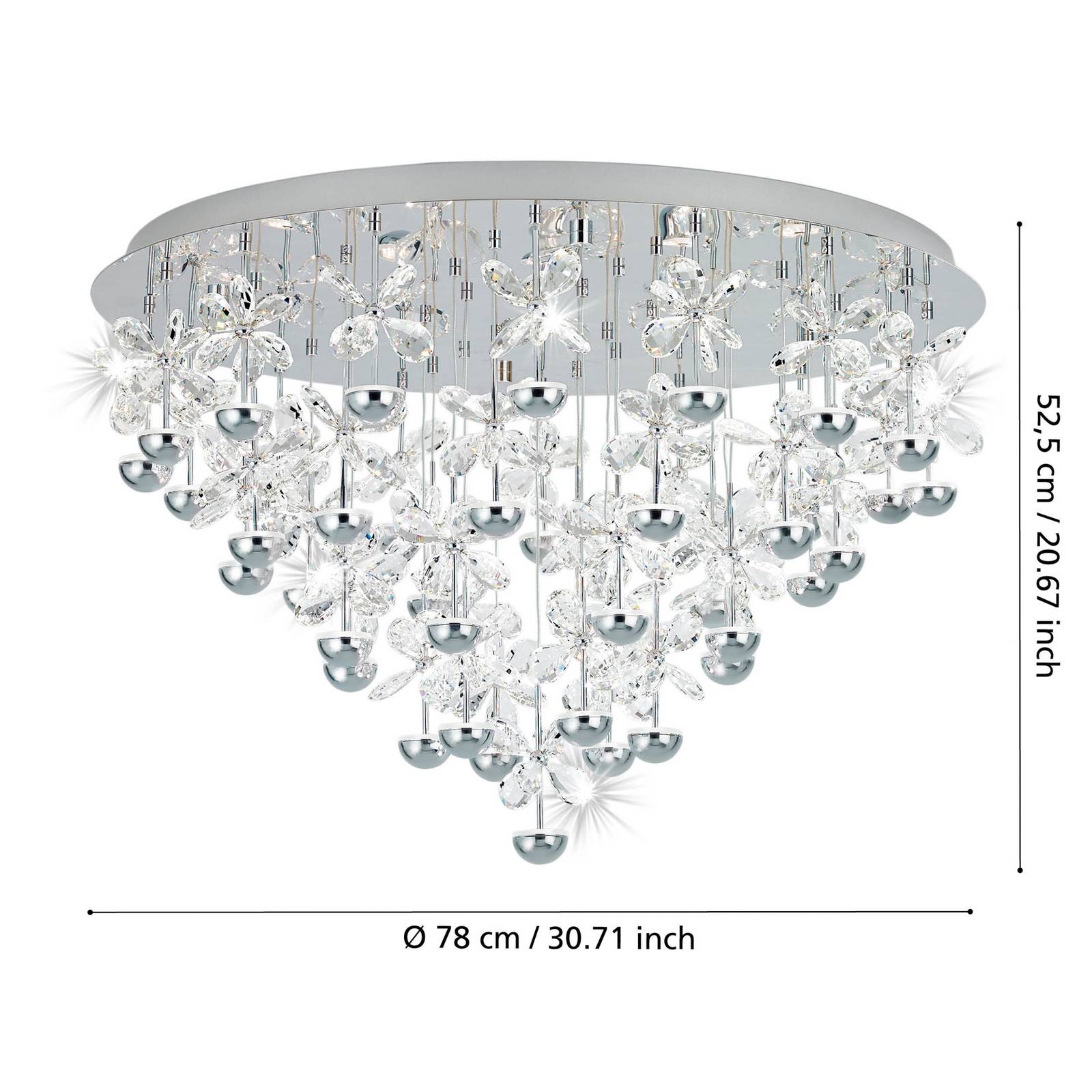 EGLO Stars Of Light LED-Deckenlampe Pianopoli chrom Ø 78cm günstig online kaufen
