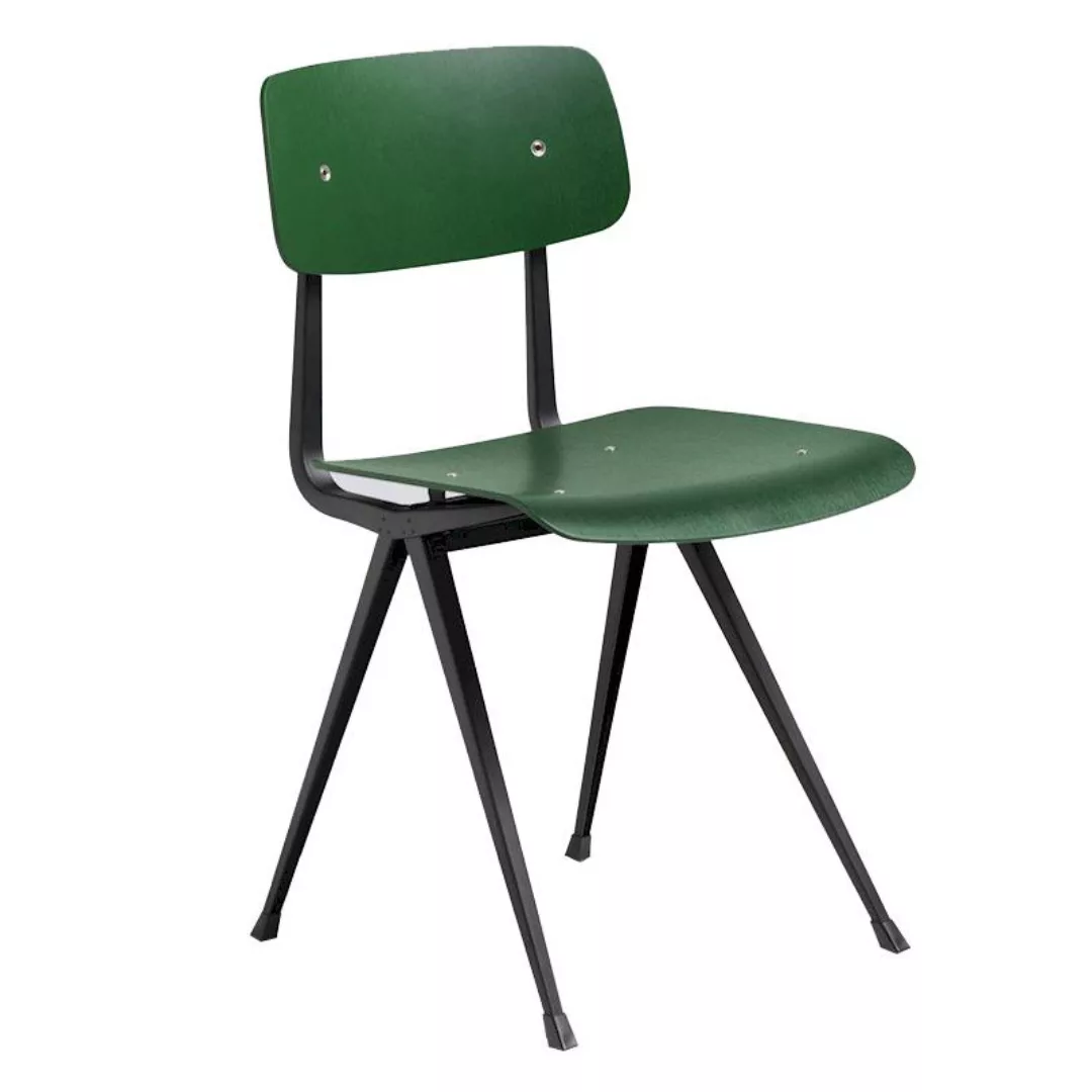 HAY - Result Stuhl Gestell schwarz - waldgrün/lackiert wasserbasiert/Gestel günstig online kaufen