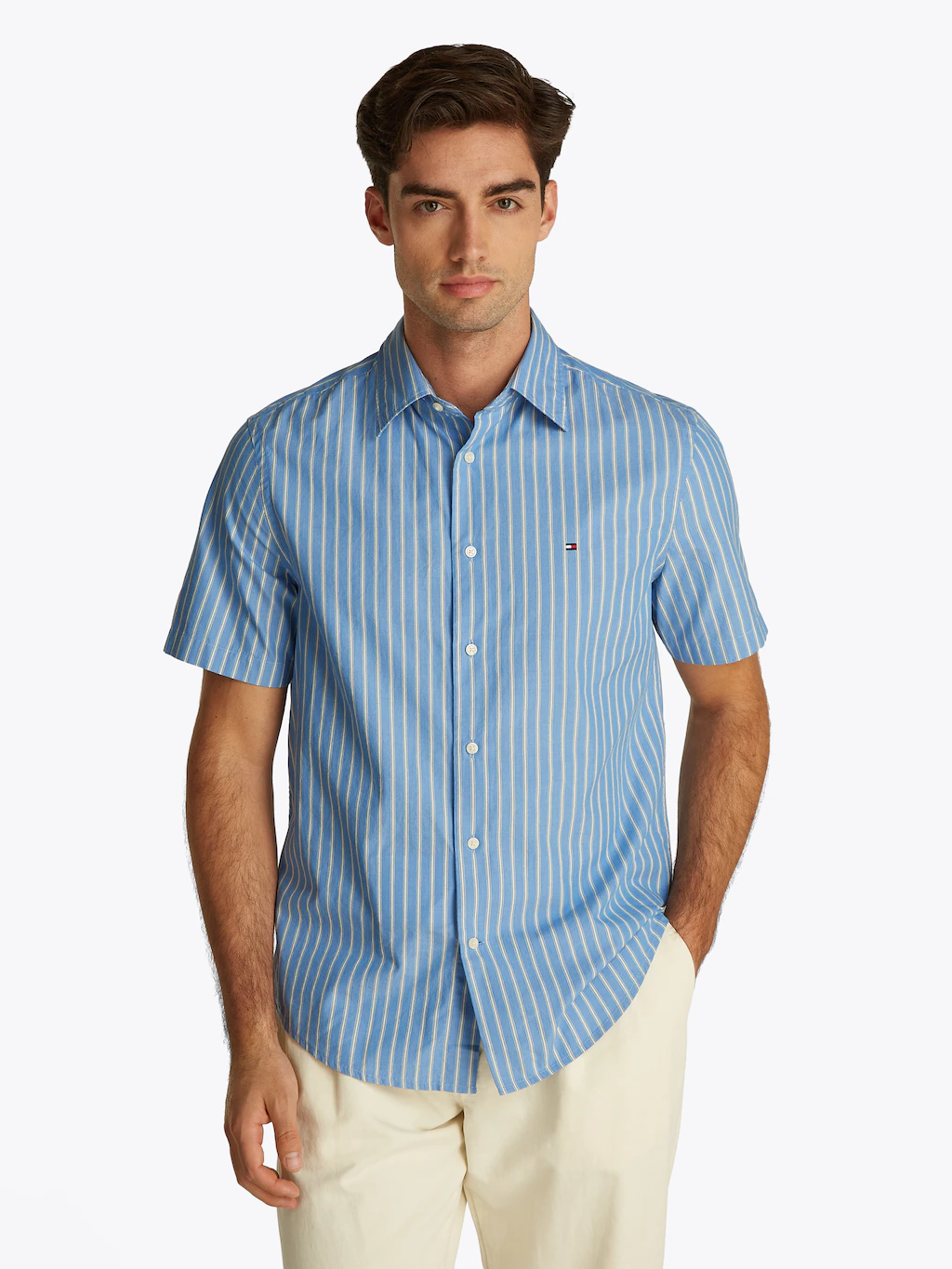Tommy Hilfiger Kurzarmhemd "FLEX POPLIN RETRO STP SS SHIRT" günstig online kaufen