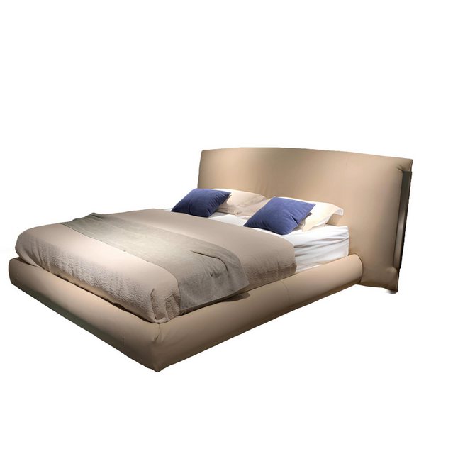 Xlmoebel Bett Modernes Doppelbett in Beige mit Designer-Holzgestell für (1- günstig online kaufen