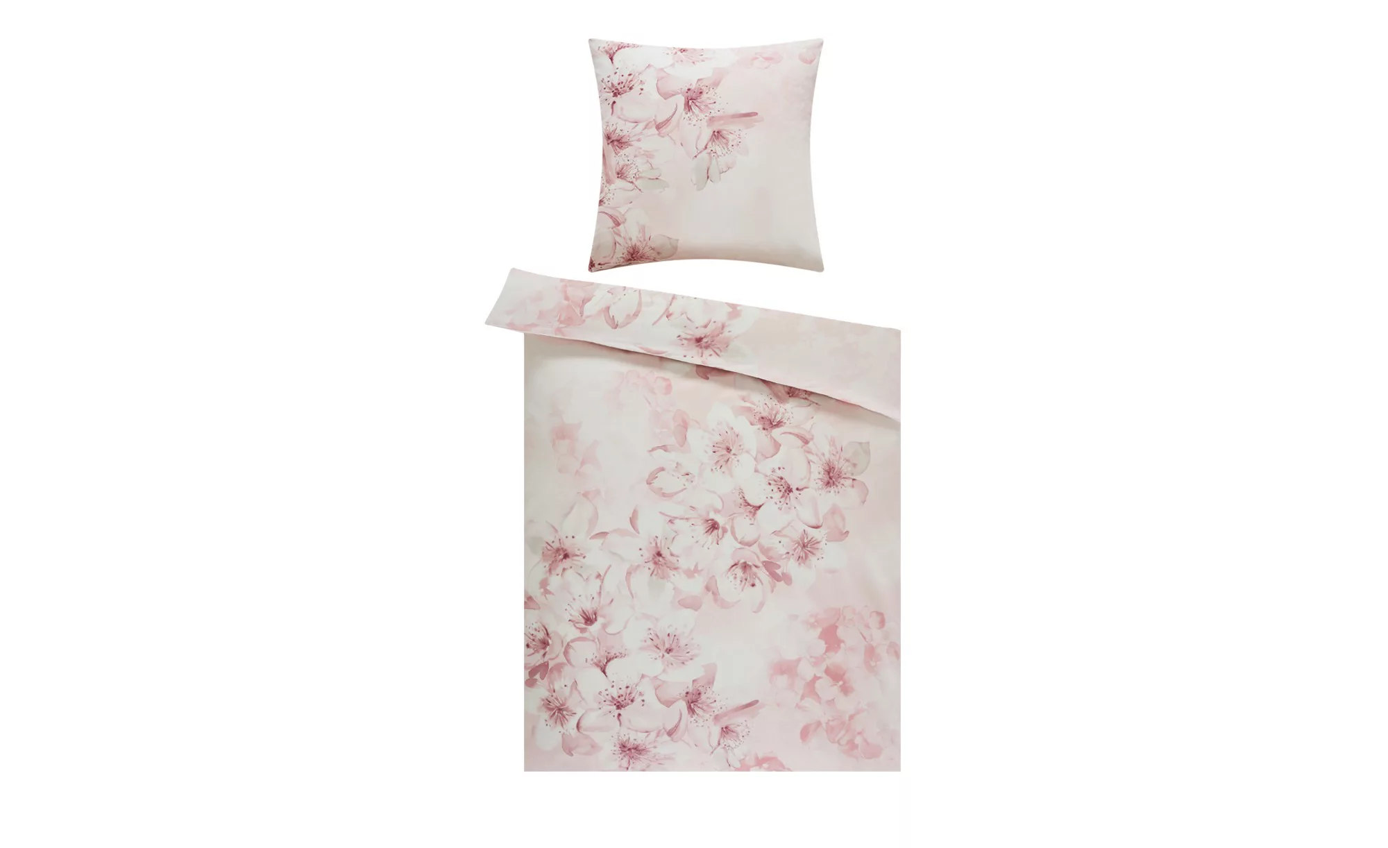 AURO Satin Bettwäsche  Kirschblüte - rosa/pink - 100% Baumwolle - 135 cm - günstig online kaufen