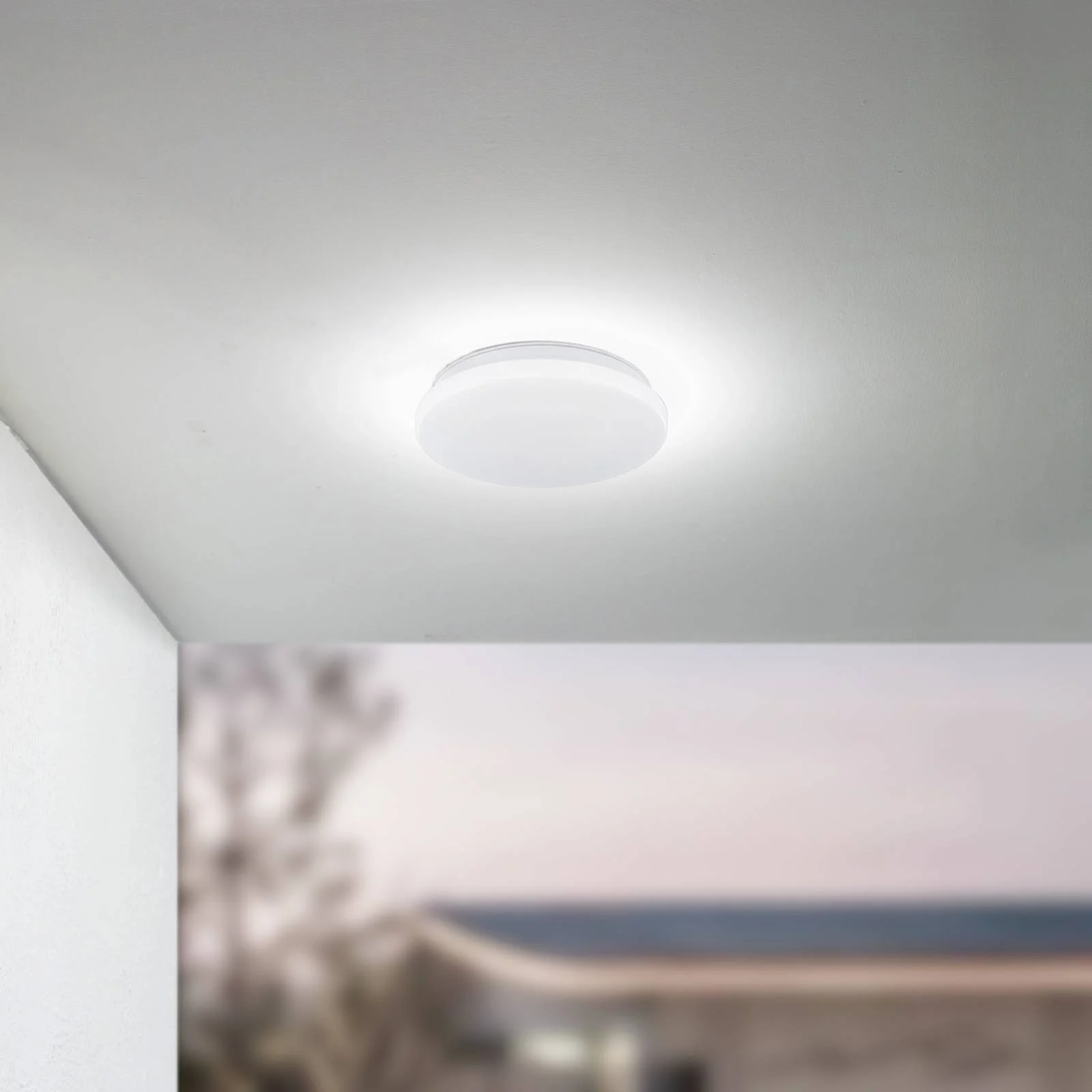 Lindby LED-Außendeckenleuchte Kirkola, 3000 K, Ø 26 cm, weiß günstig online kaufen