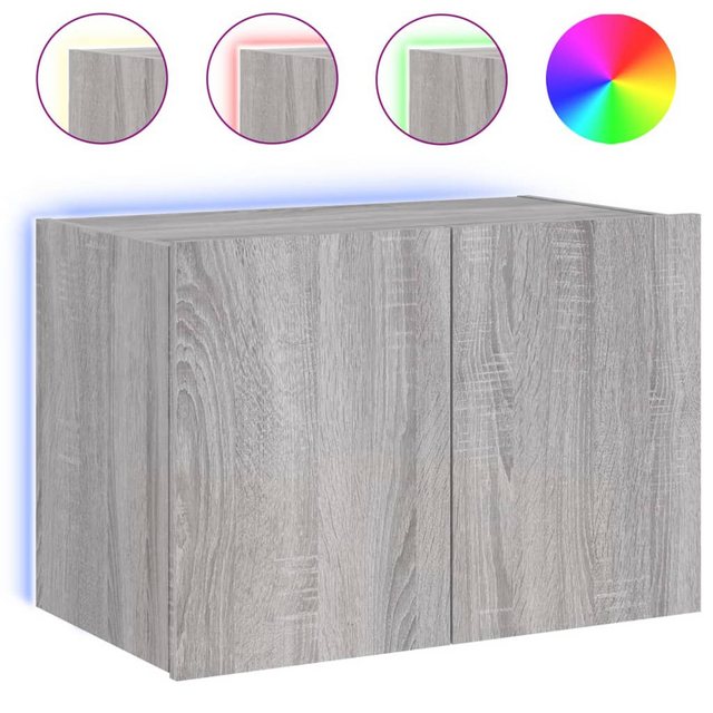 vidaXL TV-Schrank TV-Wandschrank mit LED-Leuchten Grau Sonoma 60x35x41 cm günstig online kaufen