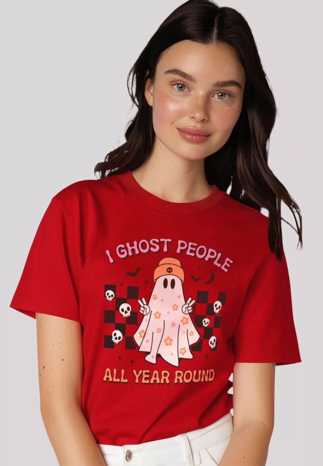 F4NT4STIC T-Shirt "Retro Halloween I Ghost People All Year Round", Premium günstig online kaufen