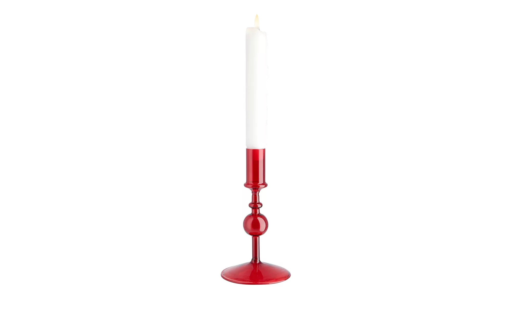 Kerzenhalter ¦ rot ¦ Glas  ¦ Maße (cm): H: 16,5  Ø: 9 Accessoires > Kerzen günstig online kaufen