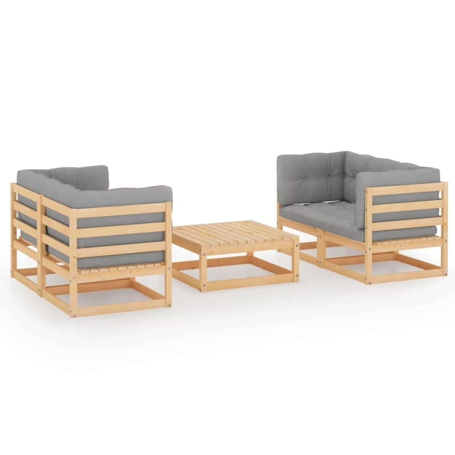 5-tlg. Garten-lounge-set Mit Kissen Kiefer Massivholz günstig online kaufen