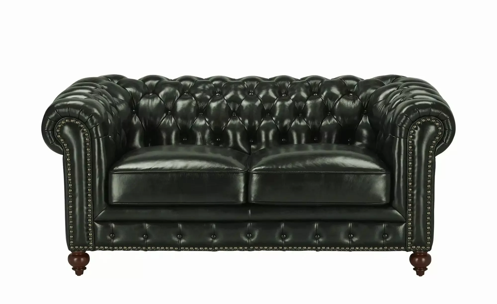 uno Ledersofa im Vintagelook Chesterfield ¦ grün ¦ Maße (cm): B: 183 H: 80 günstig online kaufen