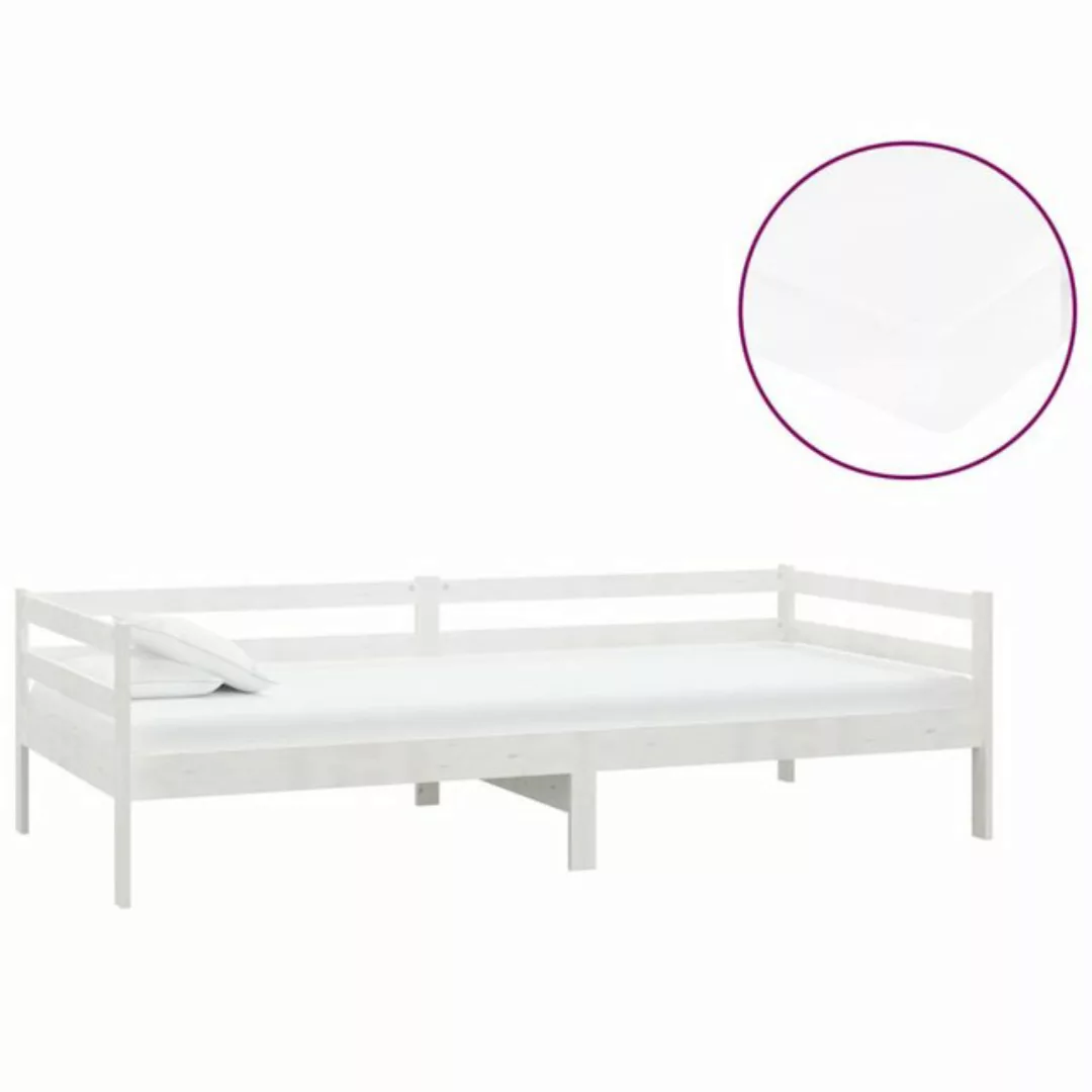 vidaXL Gästebett Tagesbett Gästebett mit Matratze 90x200 cm Weiß Kiefer Mas günstig online kaufen