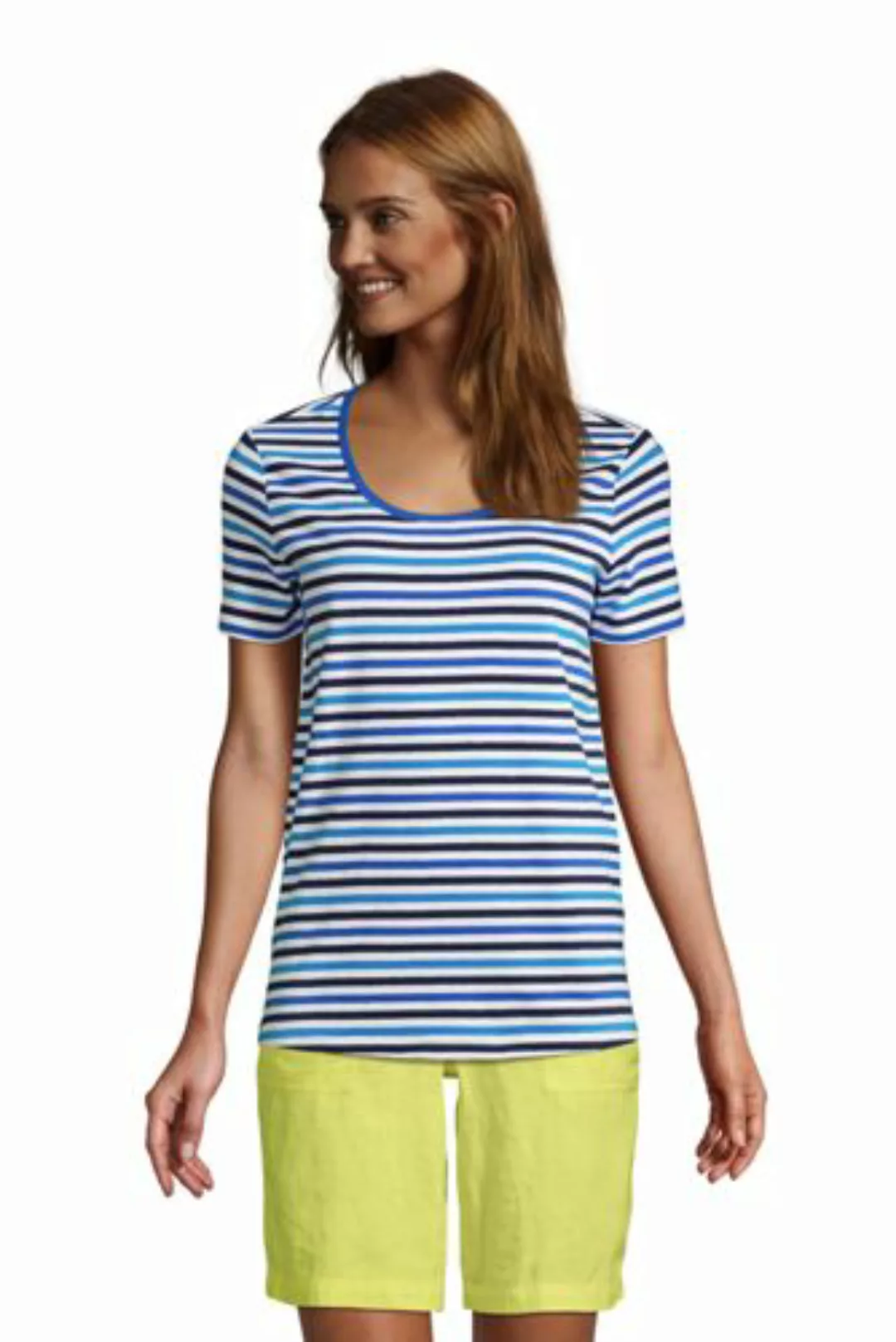 Shirt aus Leinenmix in Petite-Größe, Damen, Größe: XS Petite, Blau, by Land günstig online kaufen