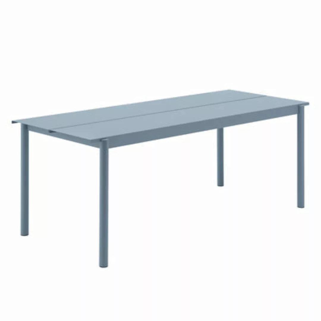 rechteckiger Tisch Linear metall blau / Stahl - 200 x 75 cm - Muuto - Blau günstig online kaufen