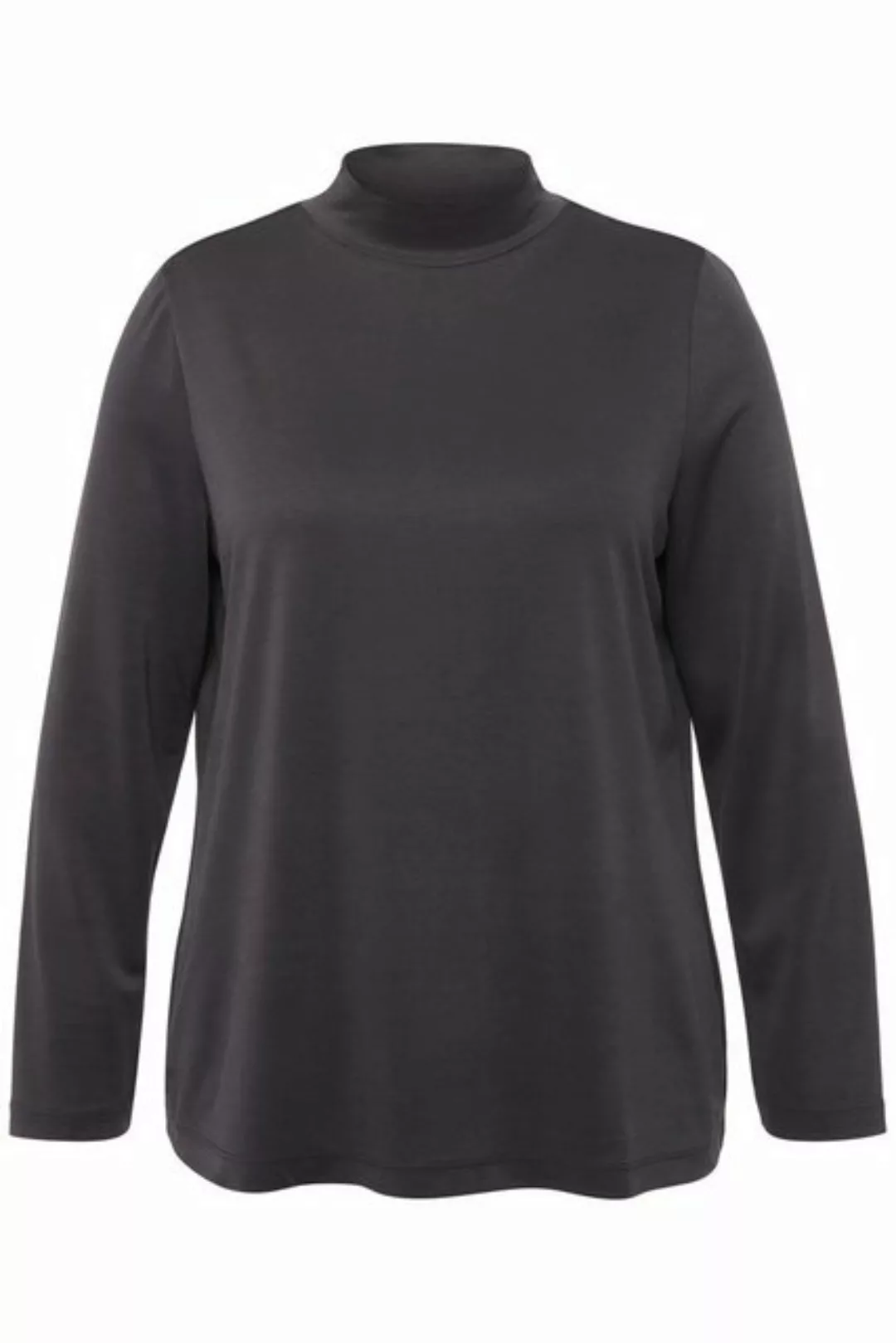 Ulla Popken Longsleeve Shirt Stehkragen Classic Langarm Modalmix günstig online kaufen