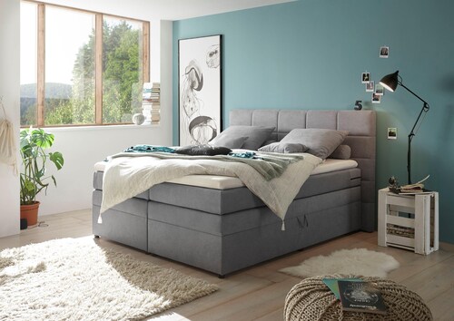 ED EXCITING DESIGN Boxspringbett "Tacoma", inkl. Bettkasten und Topper günstig online kaufen