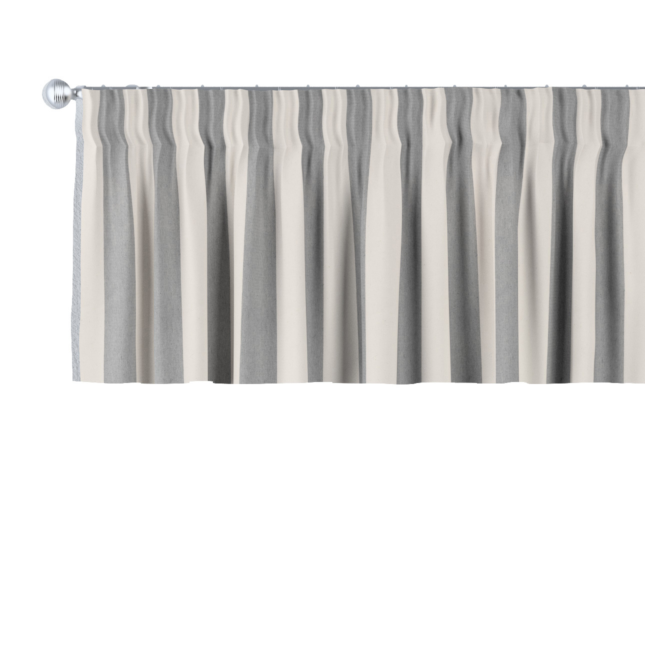 Kurzgardine mit Kräuselband, weiß-grau, 260 x 40 cm, Quadro (143-91) günstig online kaufen