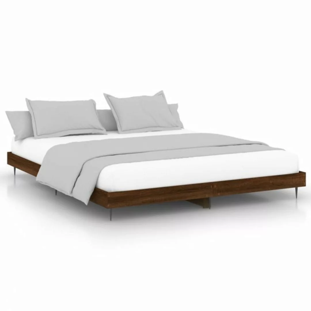 furnicato Bett Bettgestell Braun Eichen-Optik 180x200 cm Holzwerkstoff günstig online kaufen