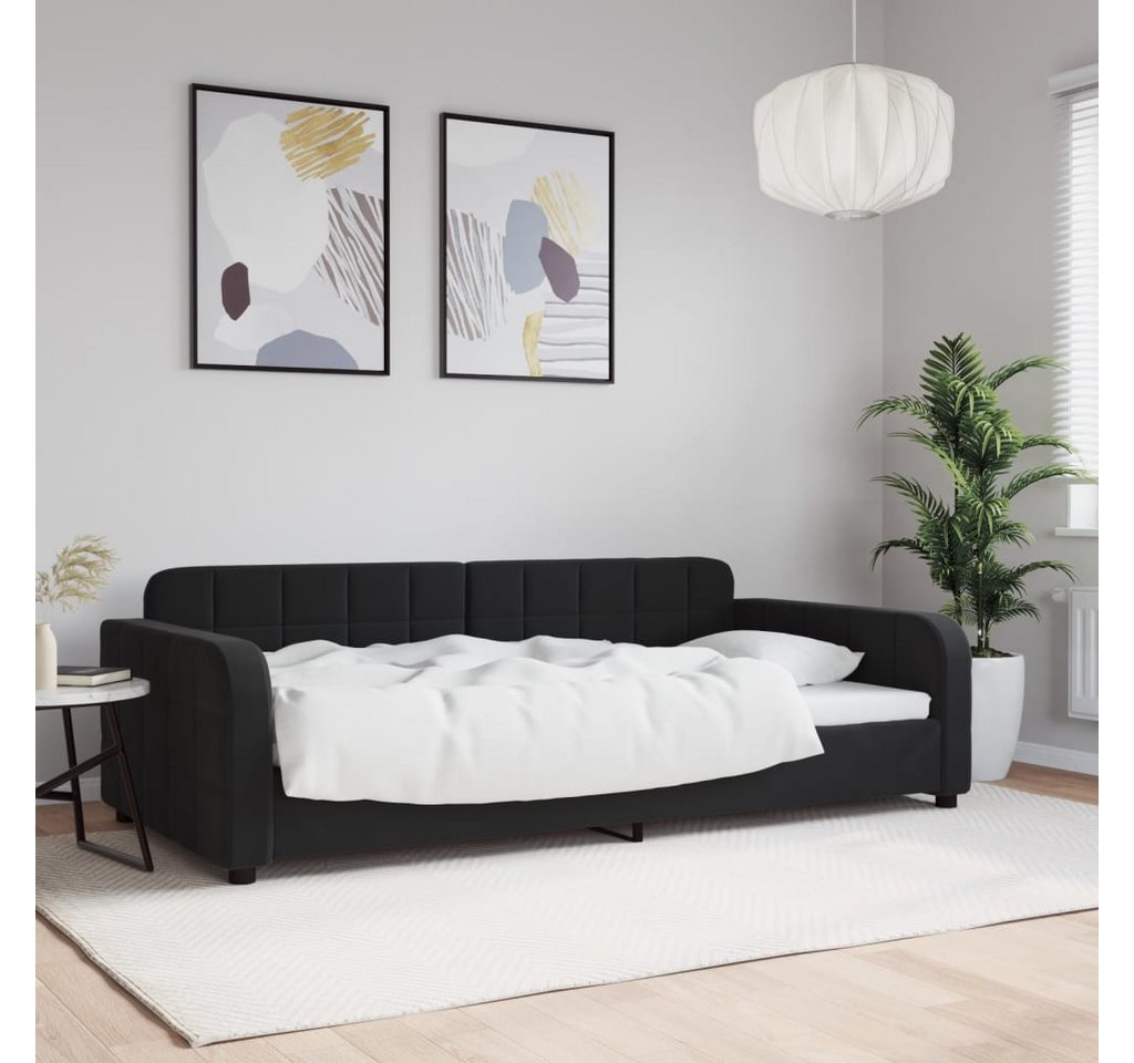 vidaXL Gästebett Tagesbett Schwarz 100x200 cm Samt Gästebett Gästecouch Gäs günstig online kaufen