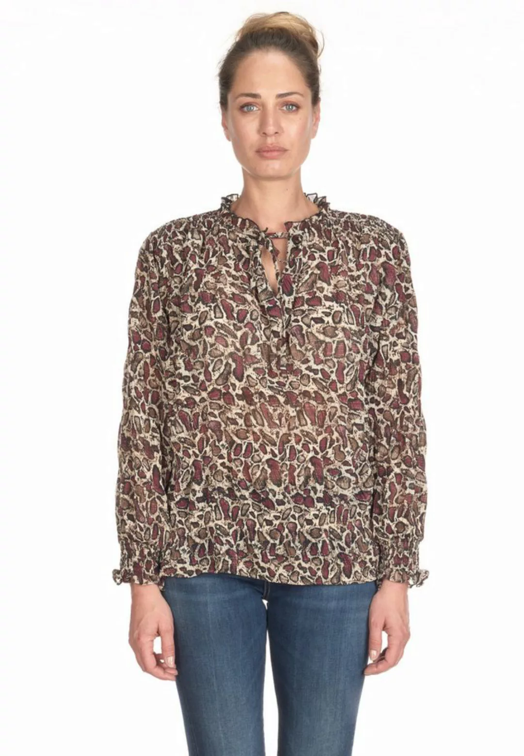 Le Temps Des Cerises Klassische Bluse "JANEK", mit stylischem Animal-Print günstig online kaufen