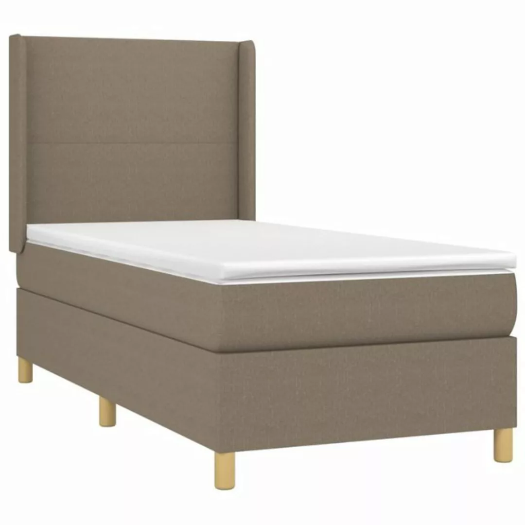 vidaXL Bettgestell Boxspringbett mit Matratze LED Taupe 90x200 cm Stoff Bet günstig online kaufen