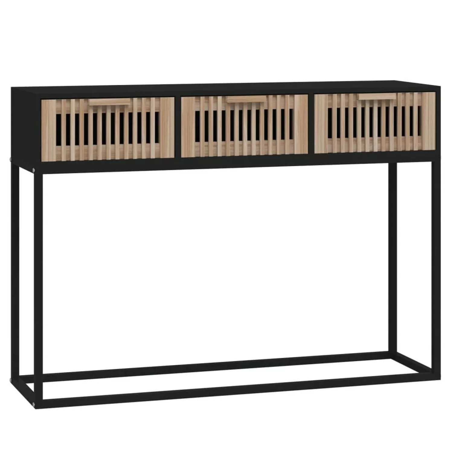 Vidaxl Konsolentisch Schwarz 105x30x75 Cm Holzwerkstoff Und Eisen günstig online kaufen