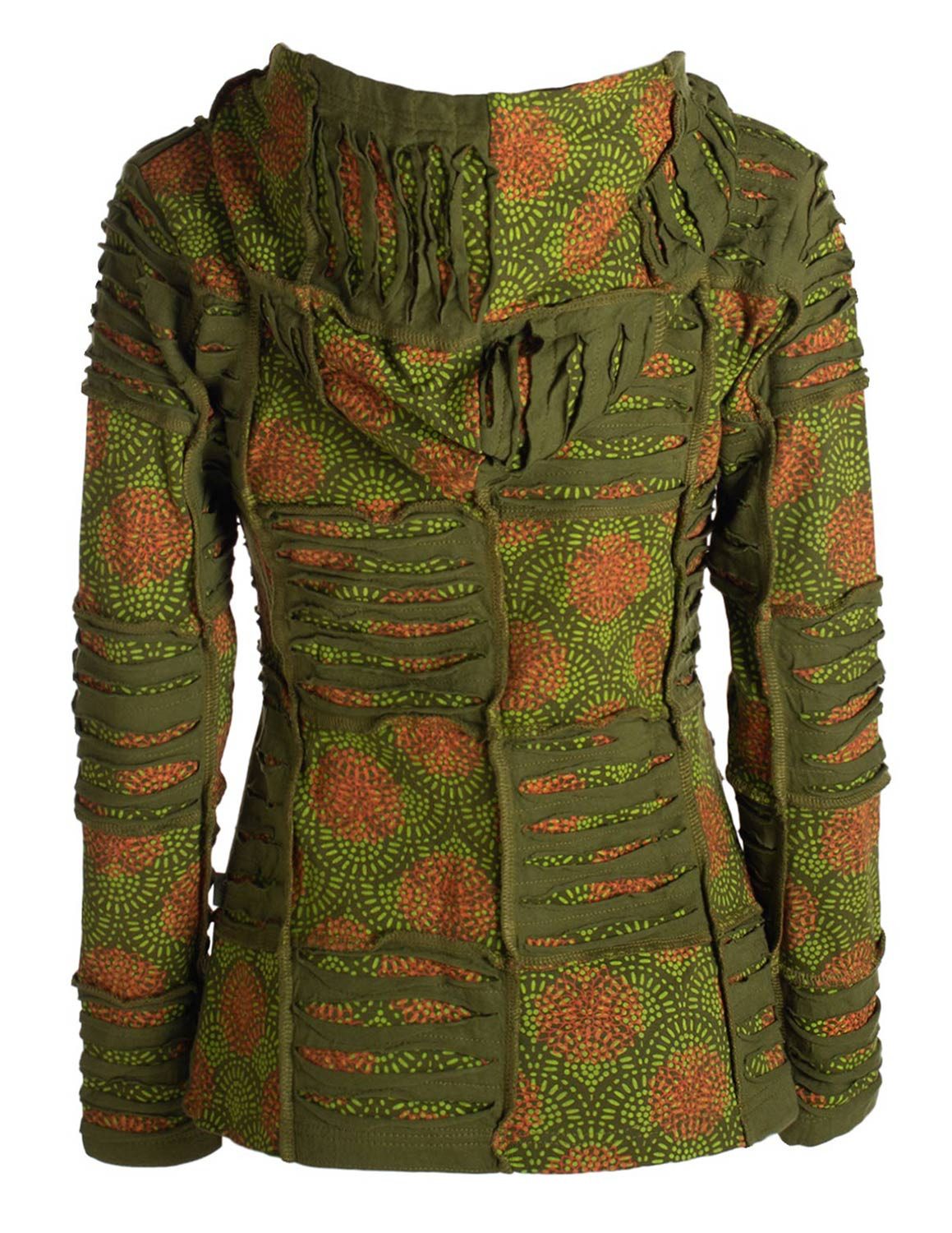 Vishes Kapuzensweatjacke Damen Patchwork Jacke Blumen-Sweatjacke günstig online kaufen