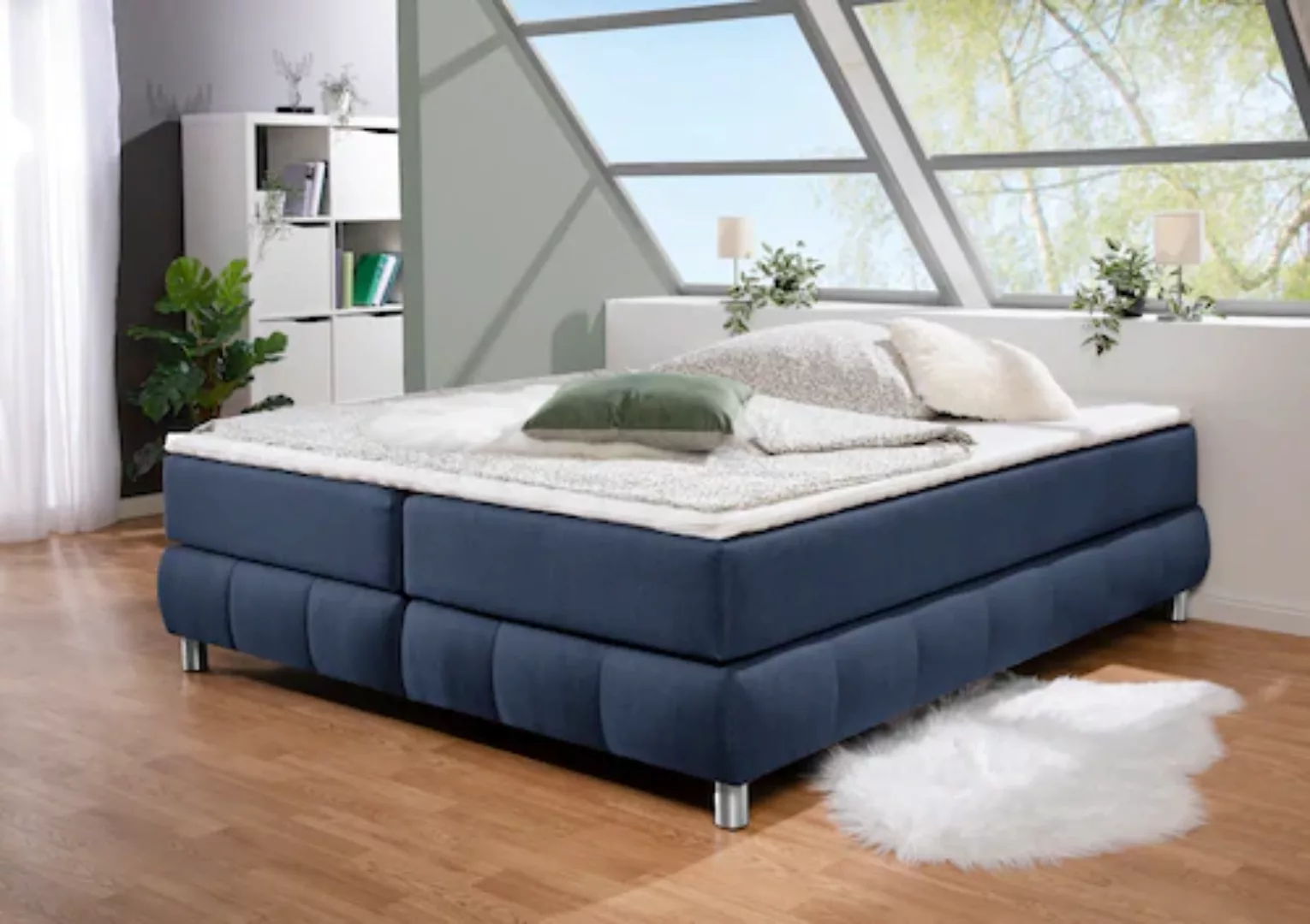 andas Boxspringbett "Salo", Ohne Kopfteil, inkl. Topper, auch in Überlänge günstig online kaufen