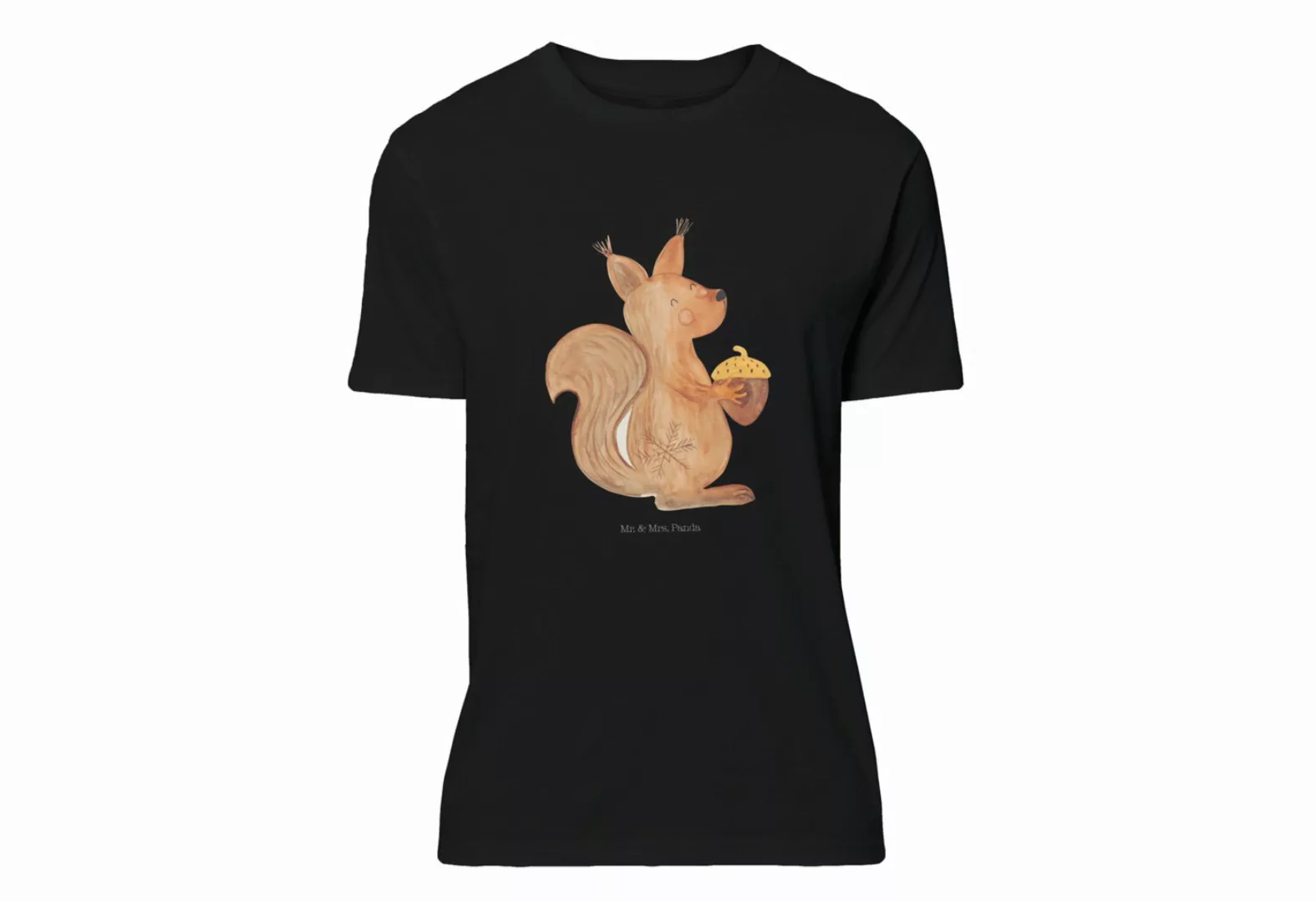 Mr. & Mrs. Panda T-Shirt Eichhörnchen Weihnachtszeit - Schwarz - Geschenk, günstig online kaufen