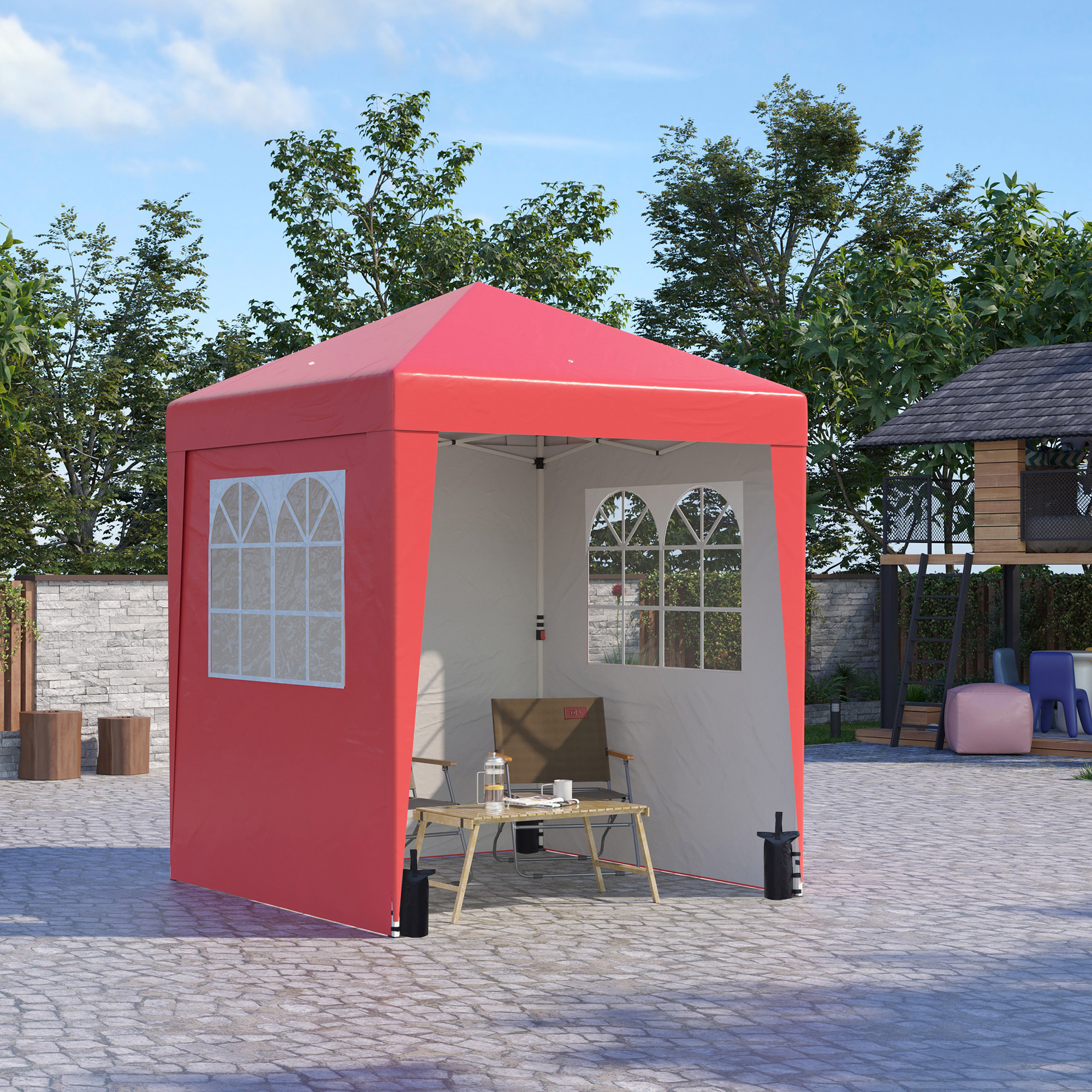 Outsunny Faltbarer Gartenpavillon Pop-up 2 x 2 m Empfangszelt mit verstellb günstig online kaufen