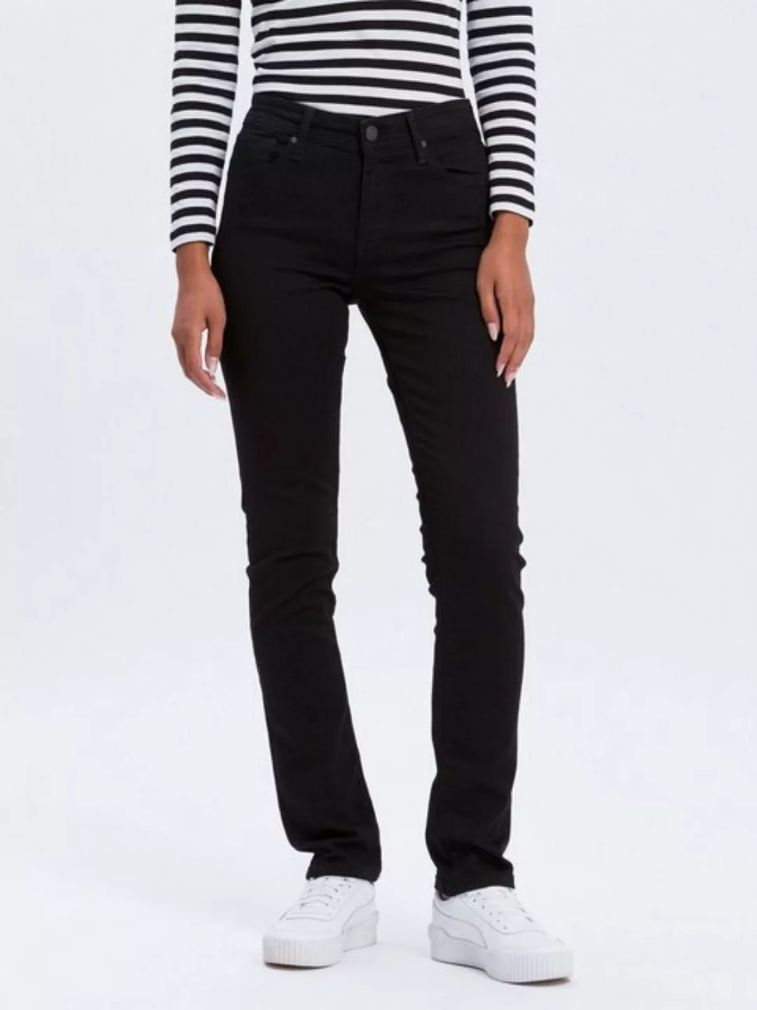 Cross Jeans Damen Jeans Anya - Slim Fit - Schwarz - Black günstig online kaufen