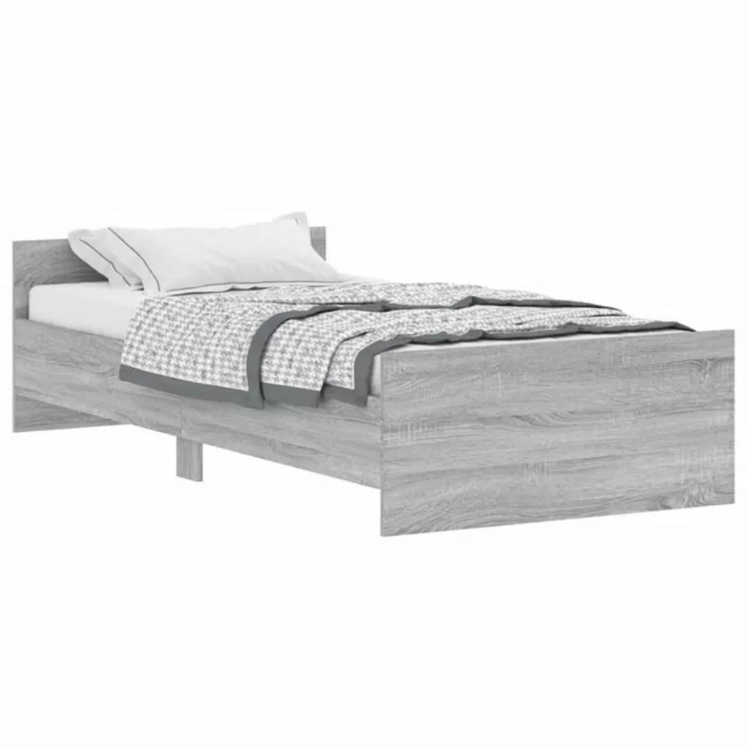 furnicato Bett Bettgestell Grau Sonoma 90x190 cm Holzwerkstoff günstig online kaufen