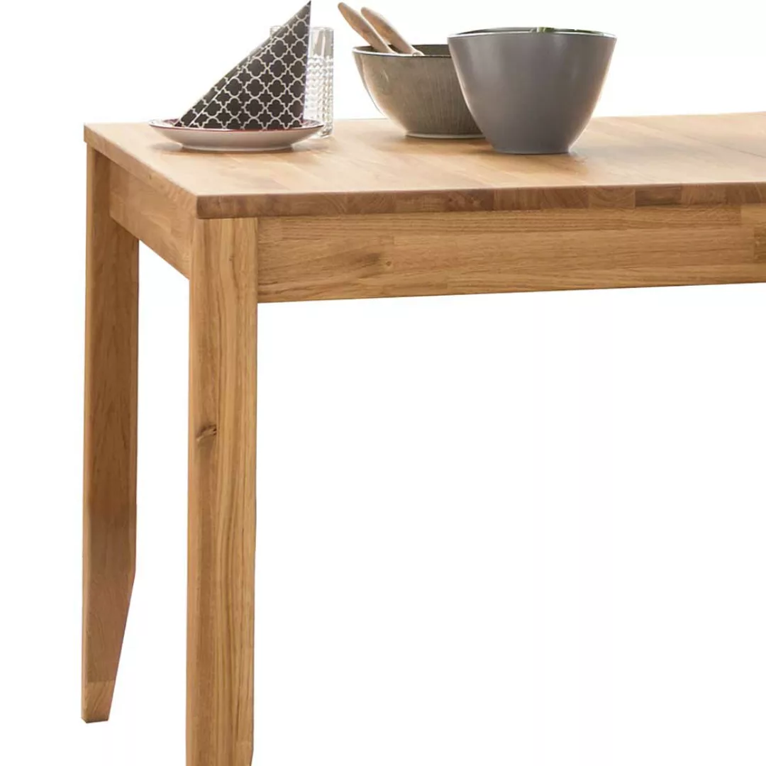 Holztisch aus Eiche Massivholz Mittelauszug günstig online kaufen