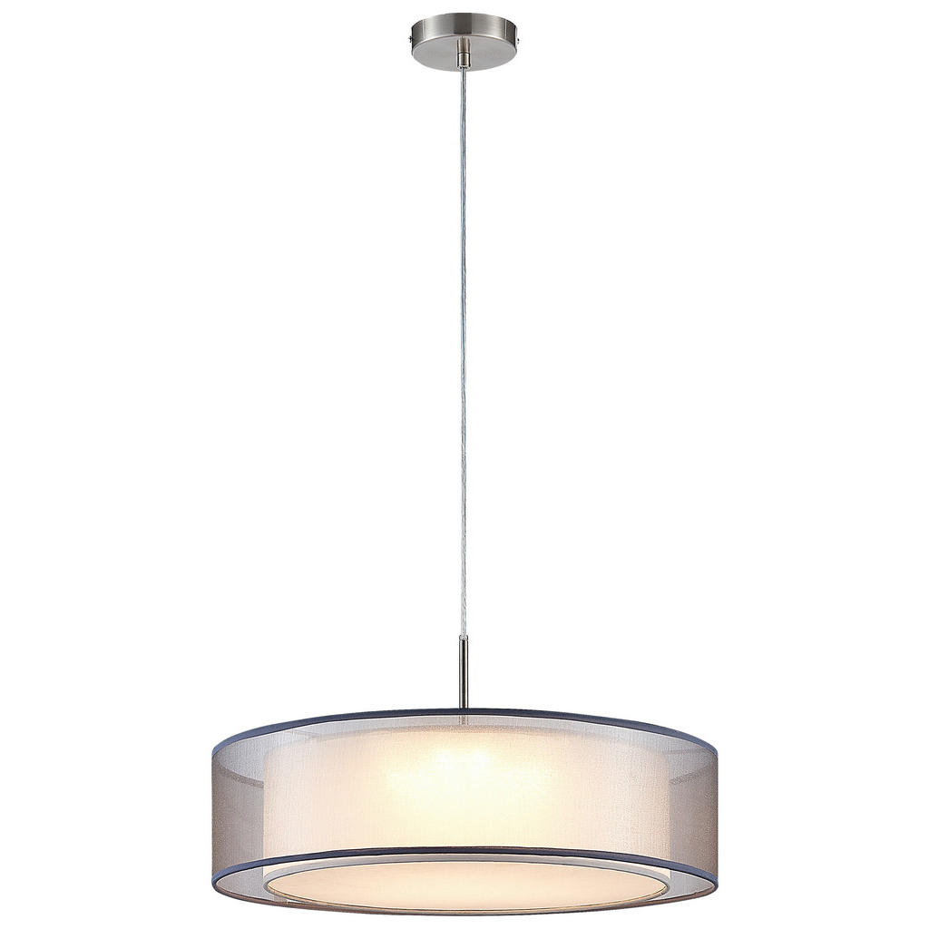 GLOBO LED-Pendelleuchte CHLOE 30900102X grau nickel Metall Textil H/D: ca. günstig online kaufen