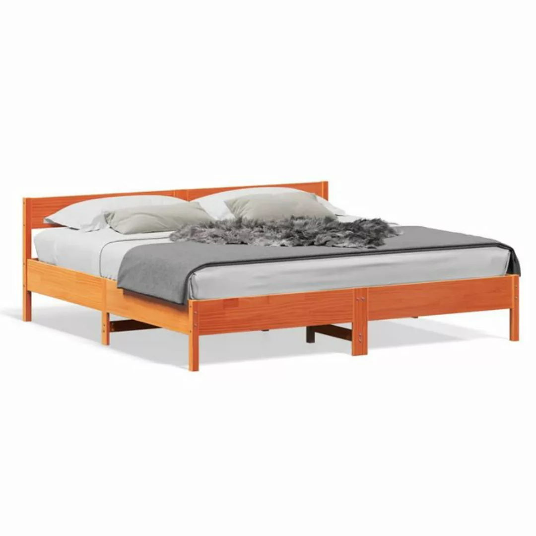 vidaXL Bett Massivholzbett ohne Matratze Weiß 200x200 cm Kiefernholz günstig online kaufen