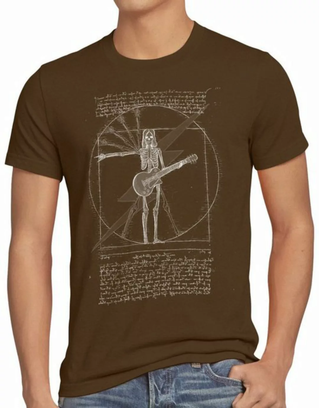 style3 Print-Shirt Herren T-Shirt DaVinci Rock musik festival vitruvianisch günstig online kaufen