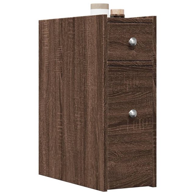 vidaXL Aktenschrank Badschrank Schmal mit Rollen Eichen-Optik Spanplatte günstig online kaufen