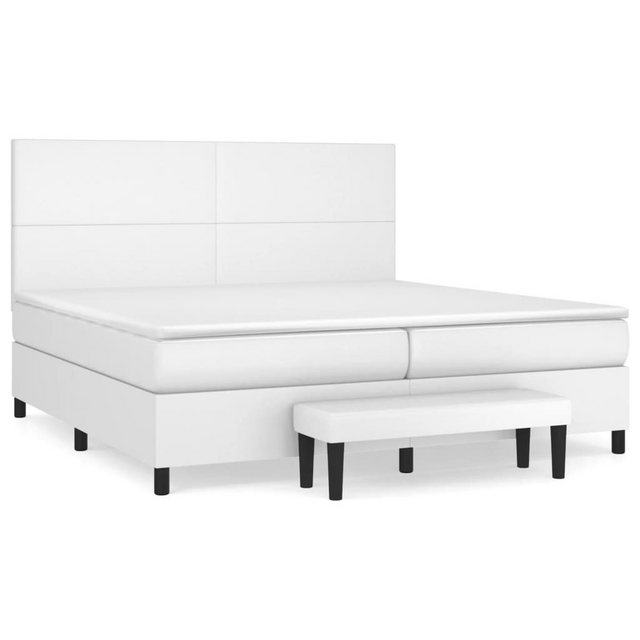 vidaXL Boxspringbett Boxspringbett mit Matratze und Fusshocker Kunstleder ( günstig online kaufen