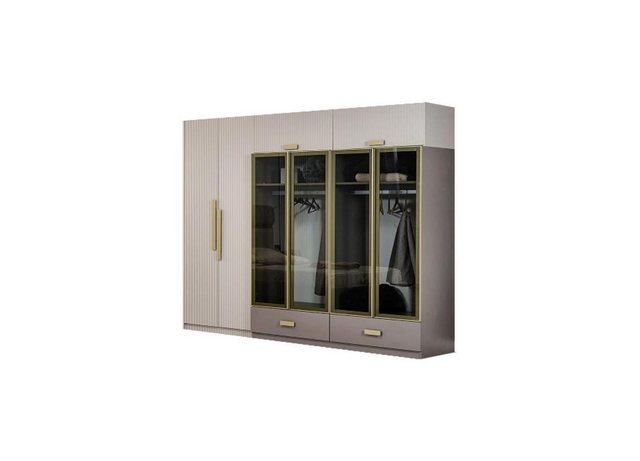 JVmoebel Kleiderschrank Kleiderschrank Holzschrank Schrank Holz Beige Schla günstig online kaufen