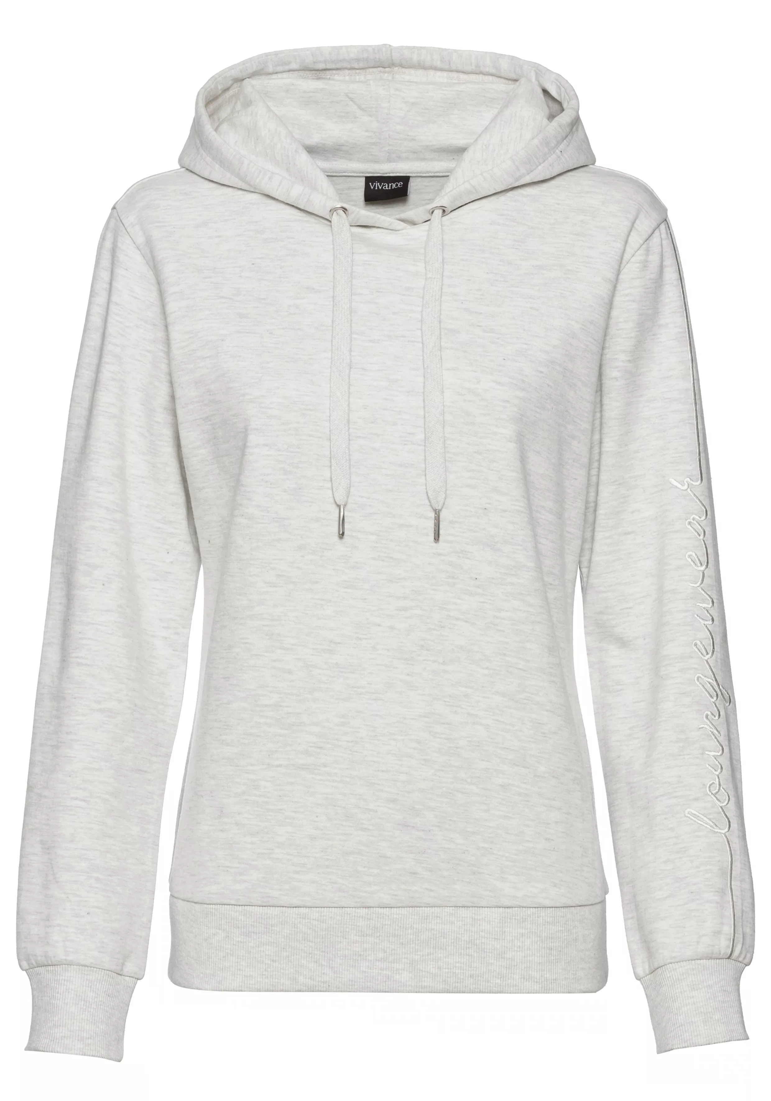 Vivance Hoodie, mit seitlicher Loungewear Stickerei, Loungshirt günstig online kaufen